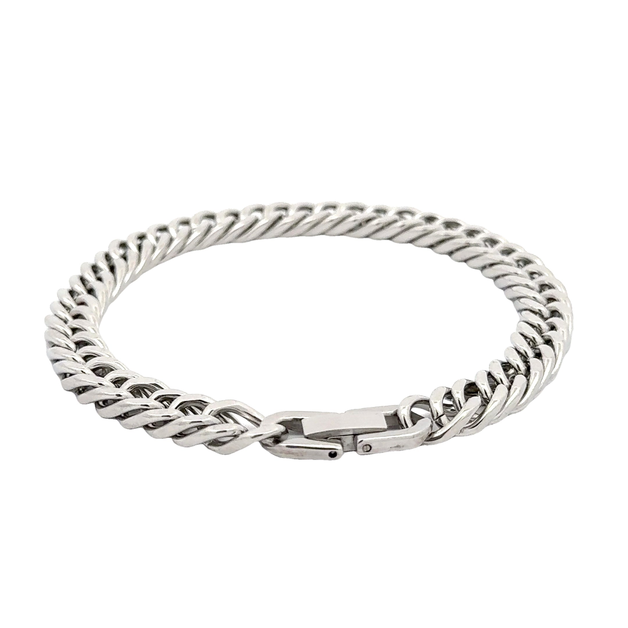 Compact Curb Chain Link Bracelet, 8mm