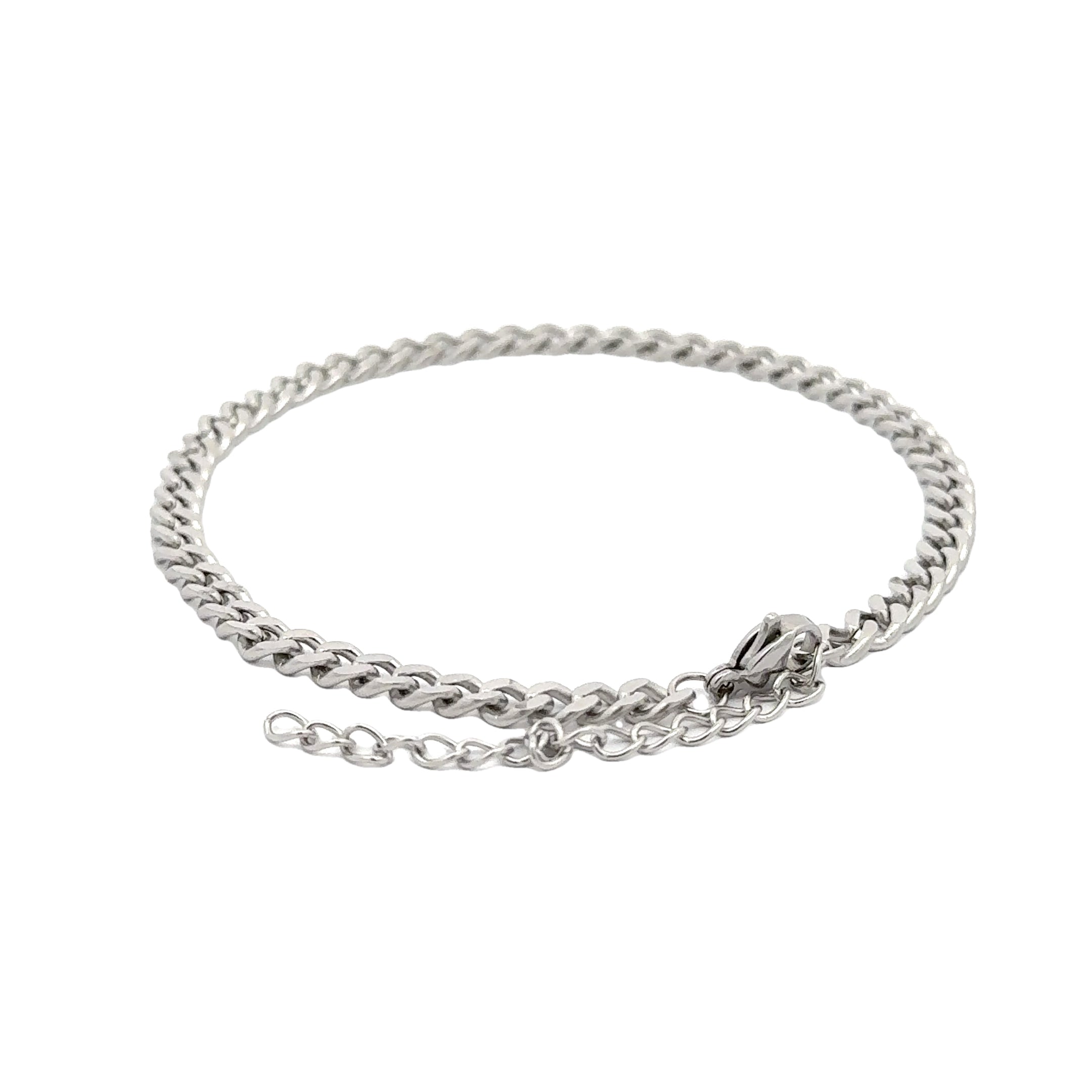 Flat Cut Curb Chain Link Bracelet, 5mm