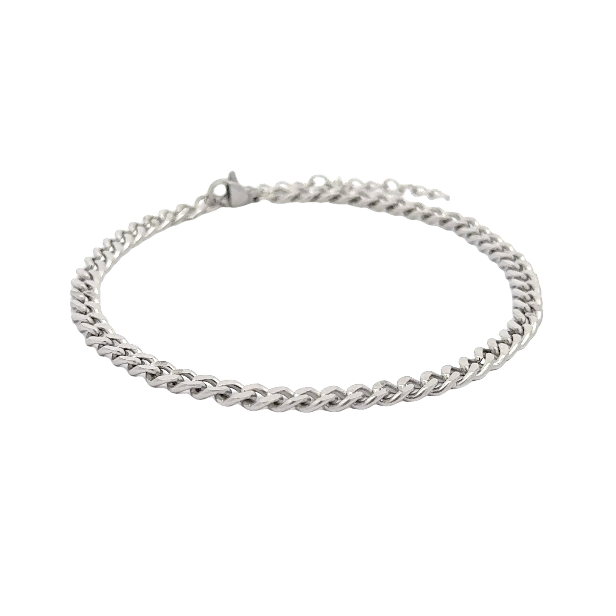 Flat Cut Curb Chain Link Bracelet, 5mm