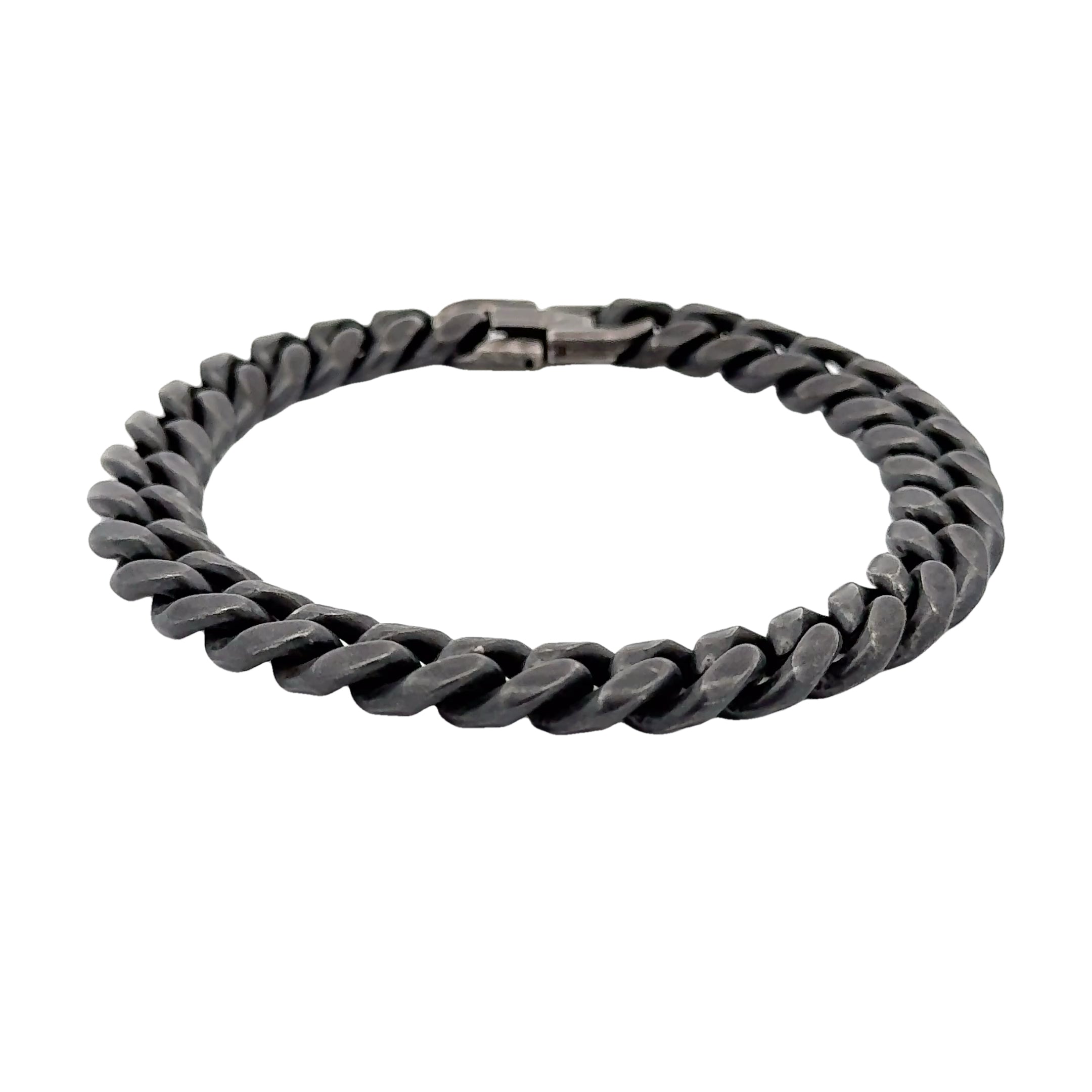 Cuban Curb Chain Link Bracelet, Oxidized, 10mm