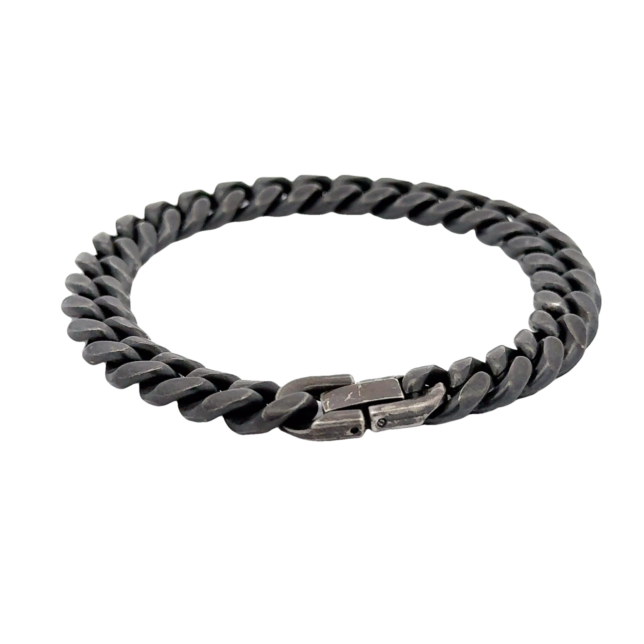 Cuban Curb Chain Link Bracelet, Oxidized, 10mm