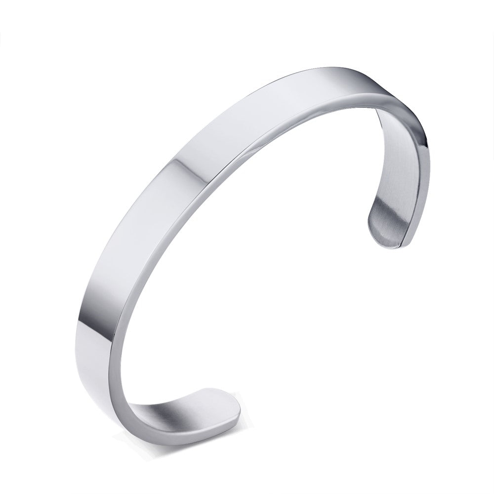 Men's Silver Cuff Bracelet, 8mm