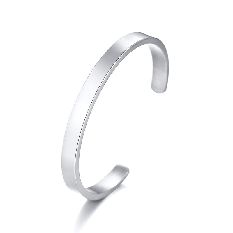 Men's Silver Cuff Bracelet, 6mm