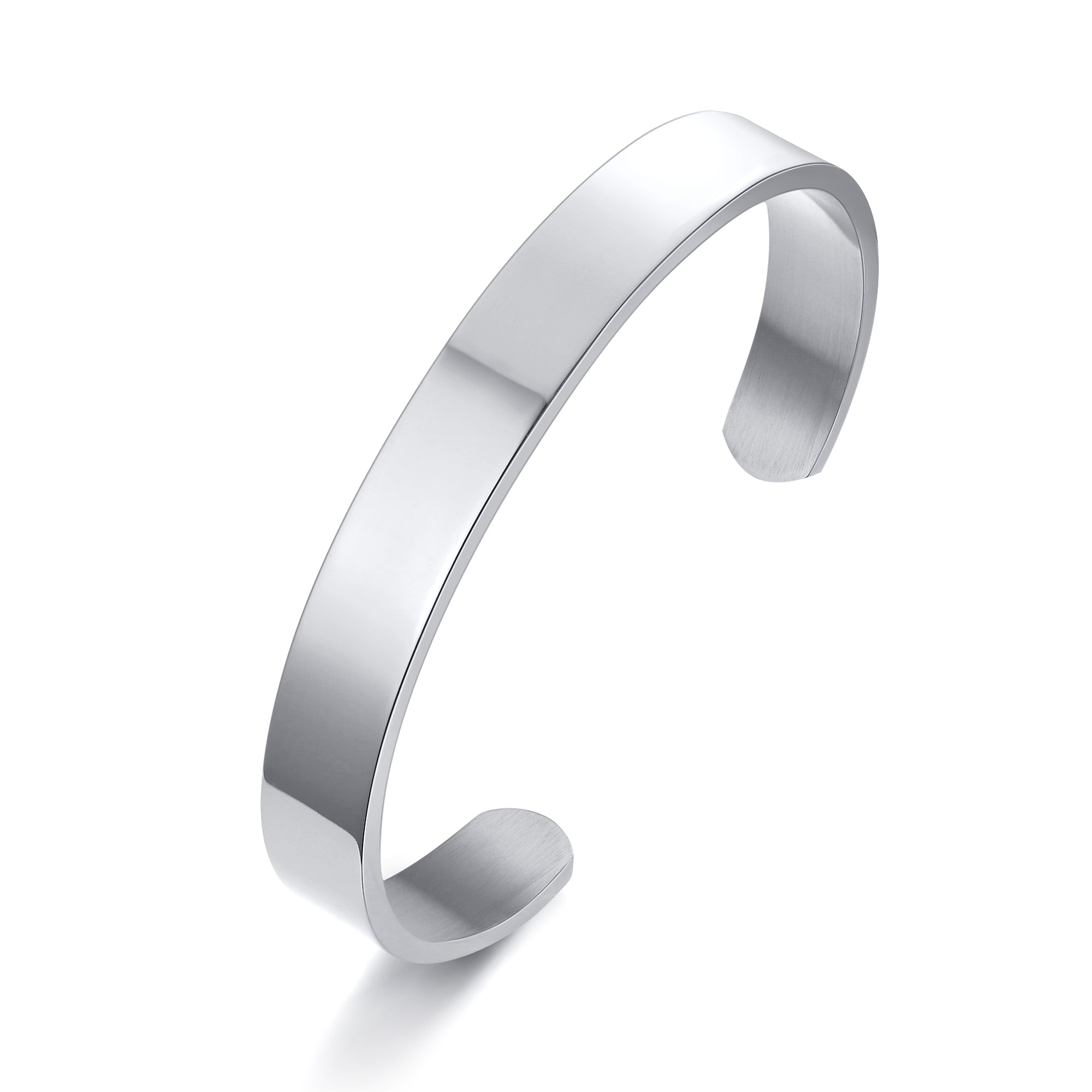 Men's Silver Cuff Bracelet, 10mm