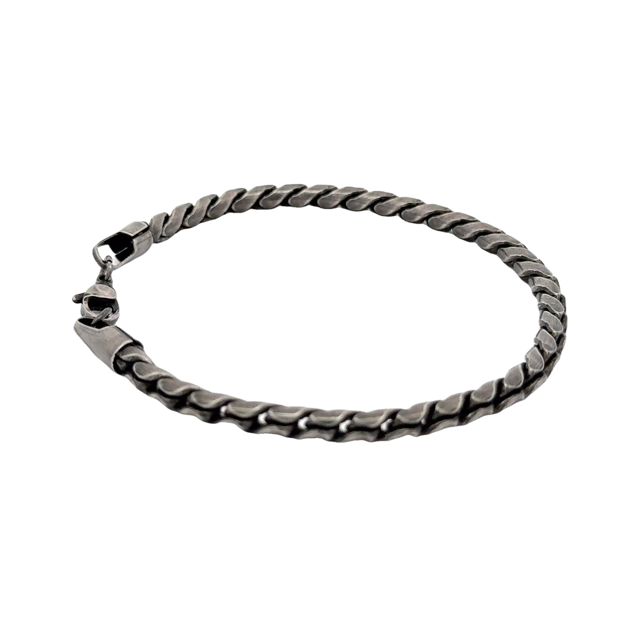 Chain Link Bracelet, Oxidized, 4mm