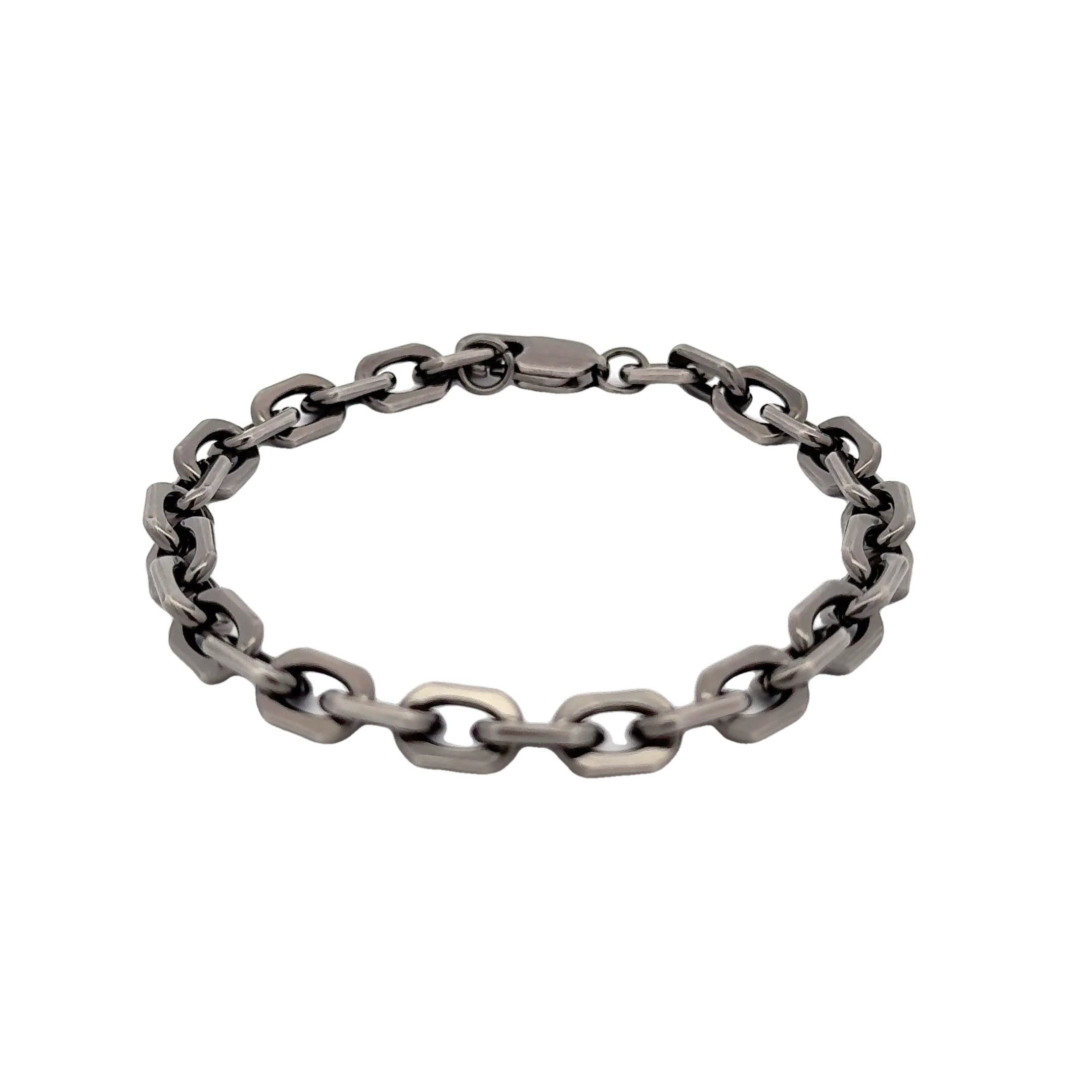 Oval Link Chain Bracelet Oxidized