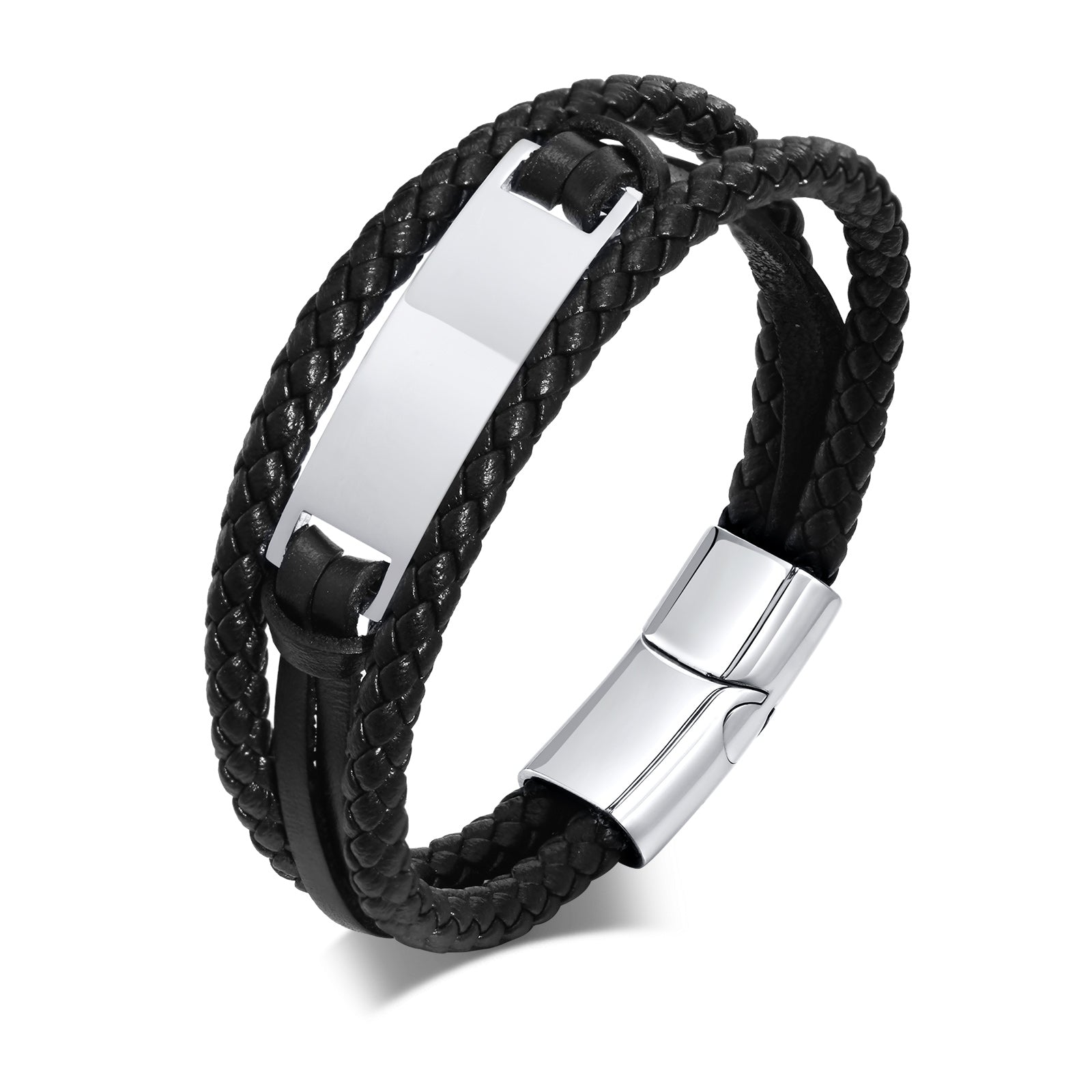 Double-braided Vegan Leather Rope Bracelet, 5mm