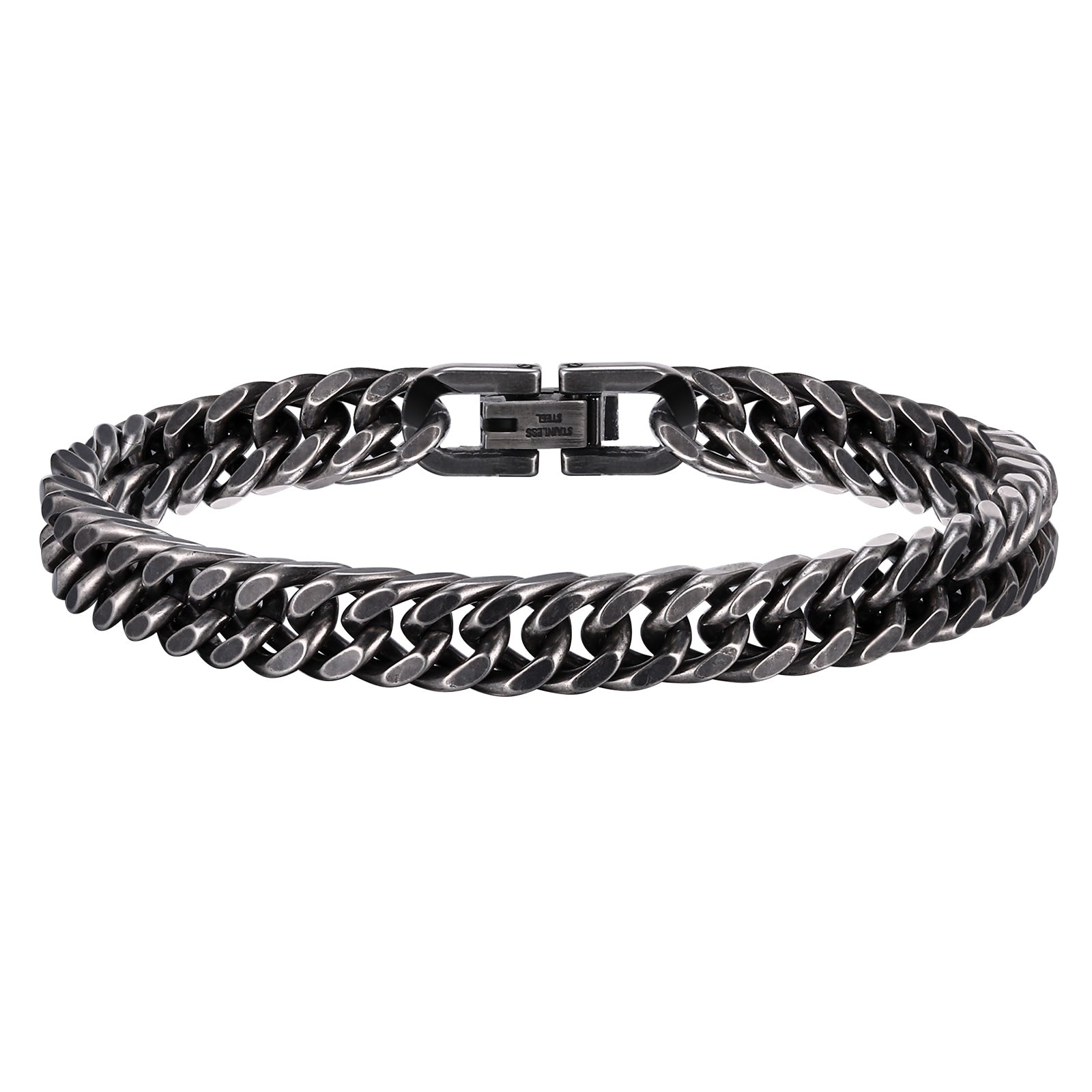 Oxidized Curb Chain Bracelet, 8mm