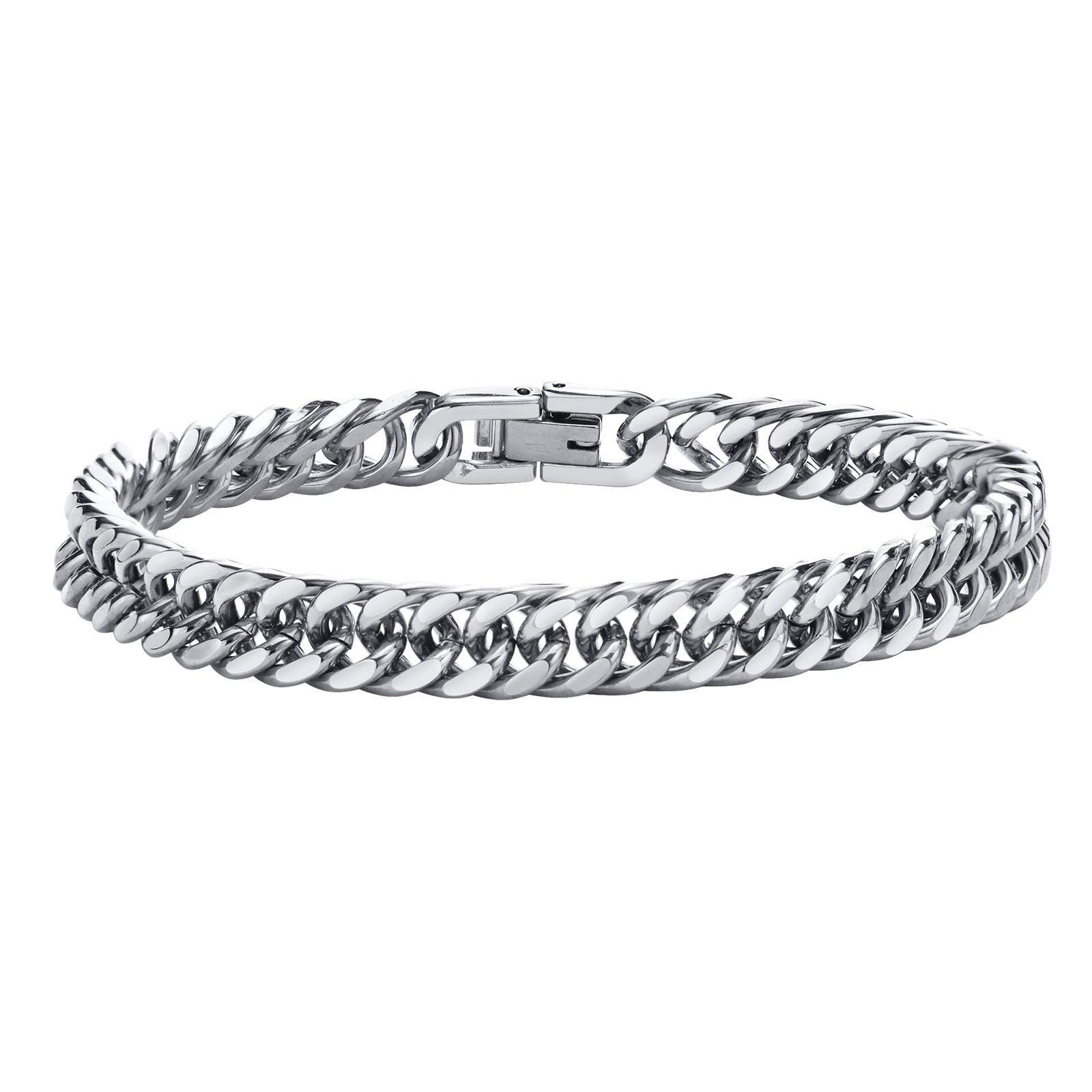 Compact Curb Chain Link Bracelet, 8mm