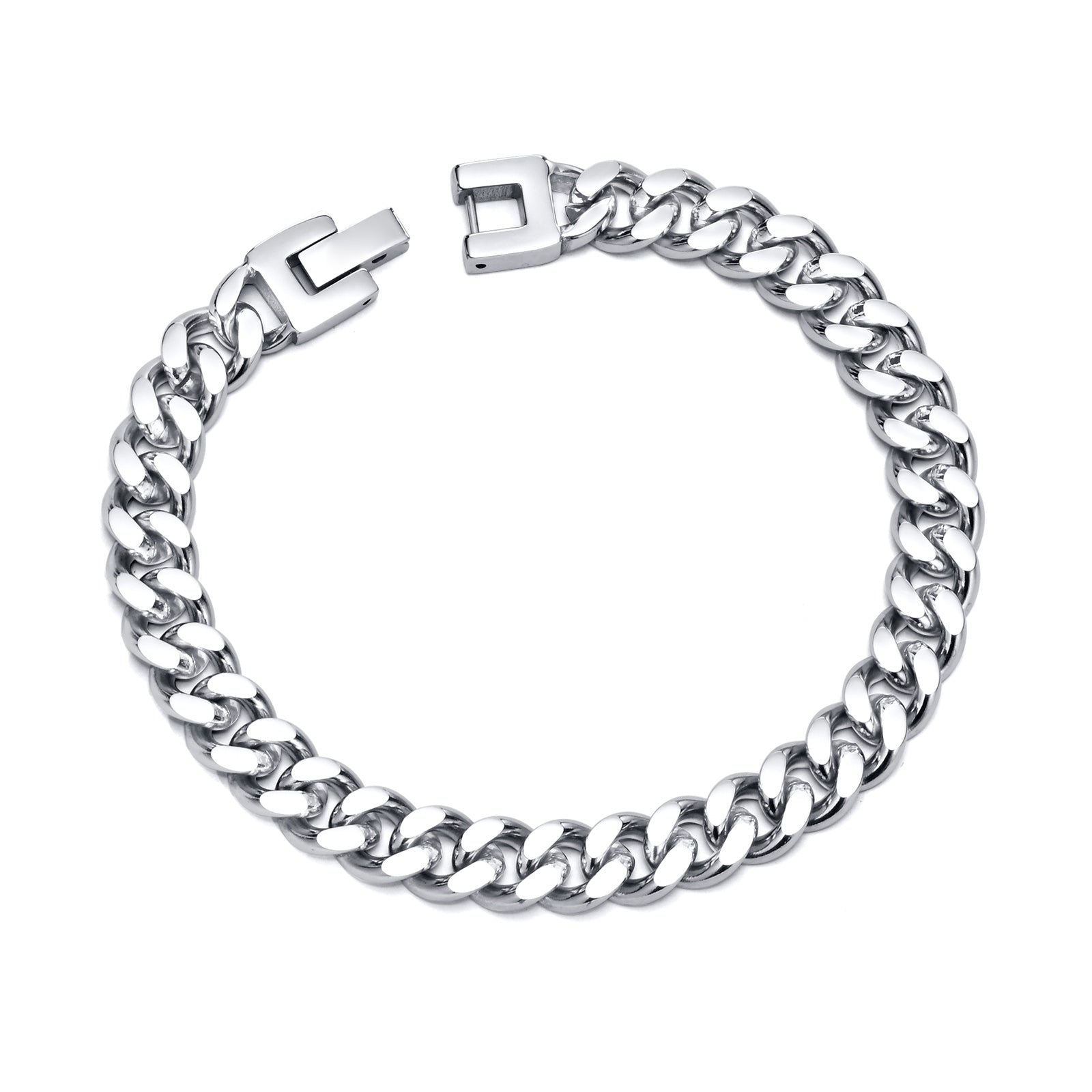 Cuban Curb Chain Link Bracelet, 9mm