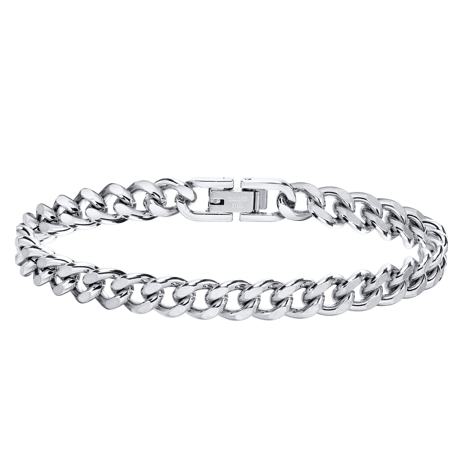 Curb Chain Link Bracelet, 7mm