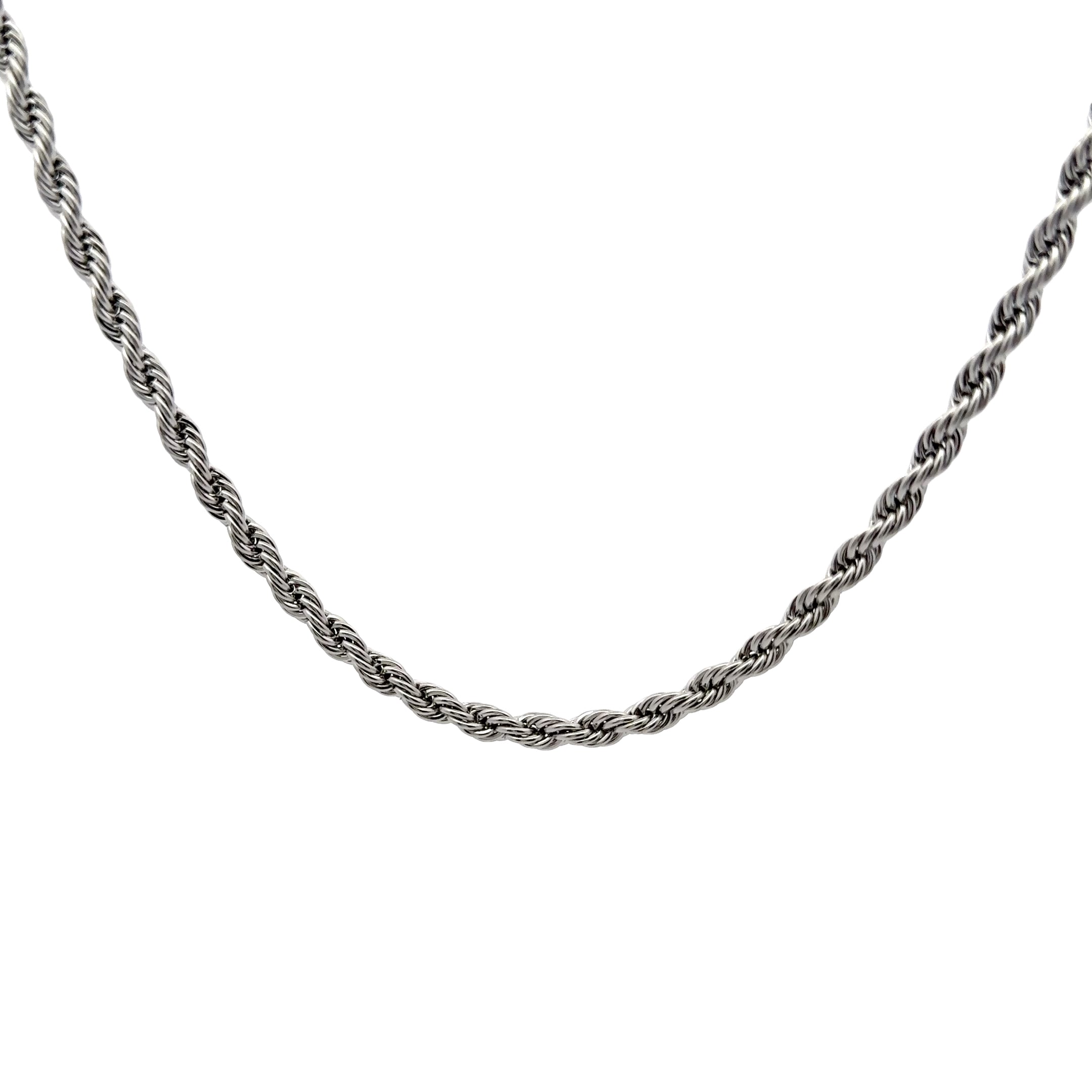 Twisted Rope Chain Necklace, Silver, 4mm