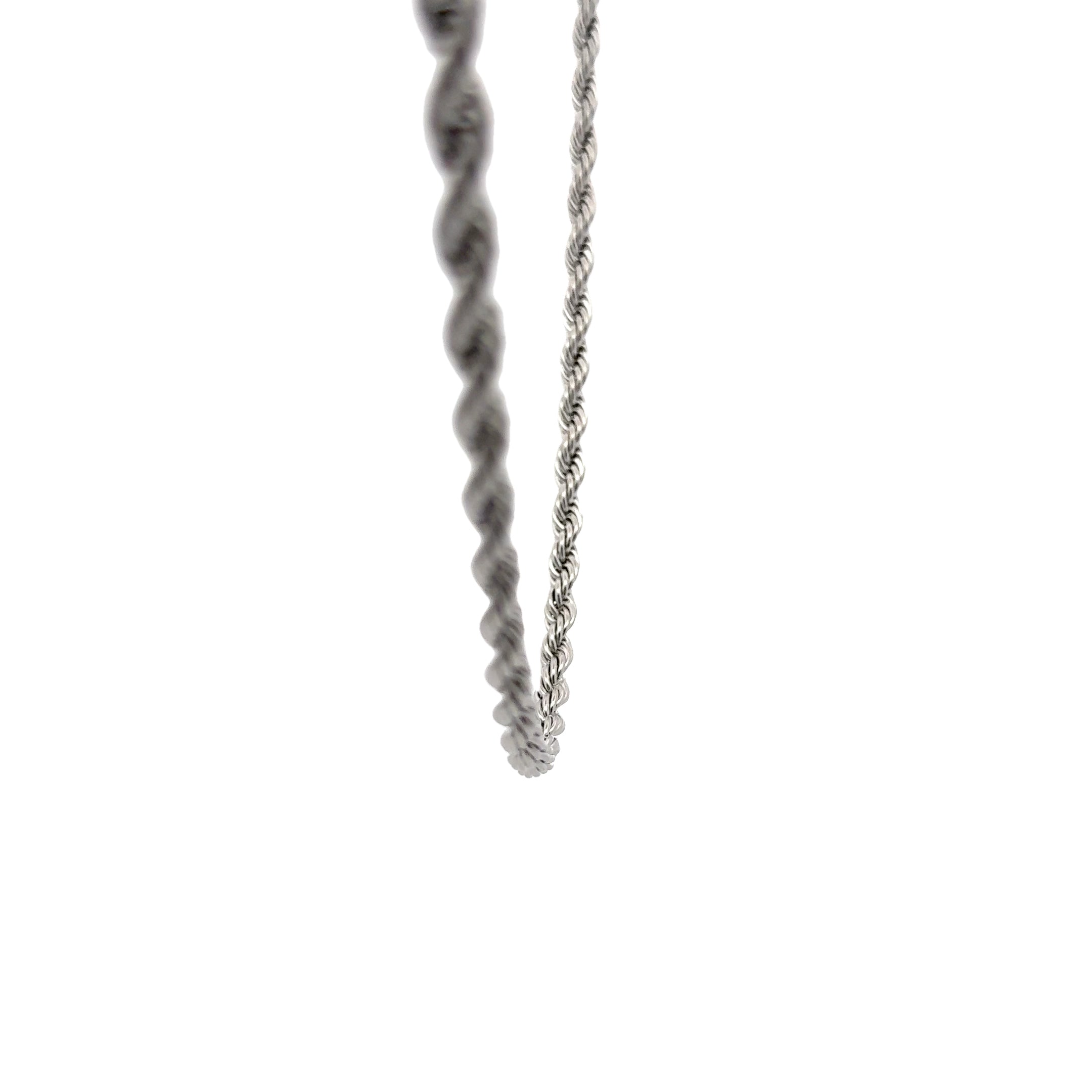 Twisted Rope Chain Necklace, Silver, 4mm