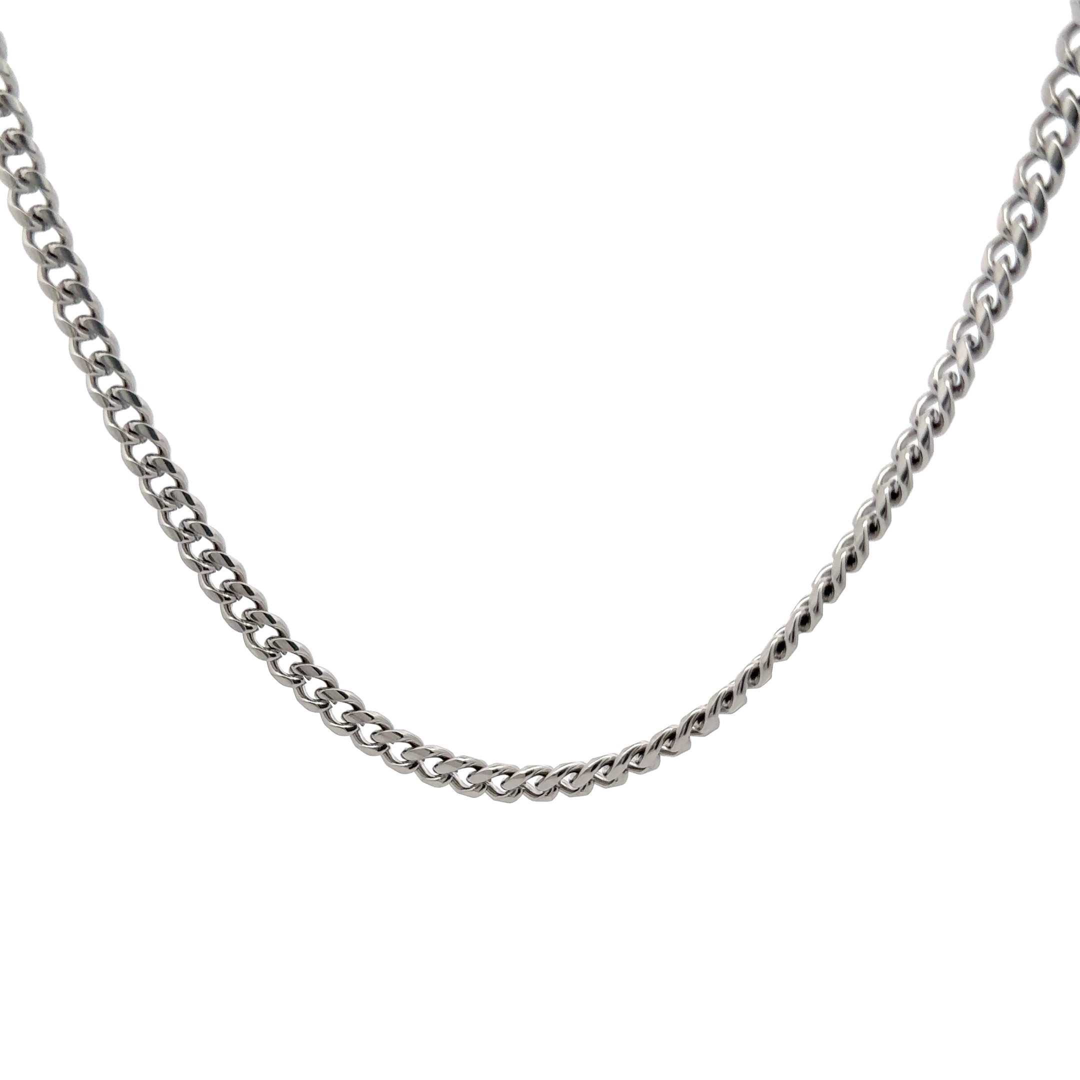 Curb Chain Necklace, Silver, 7mm