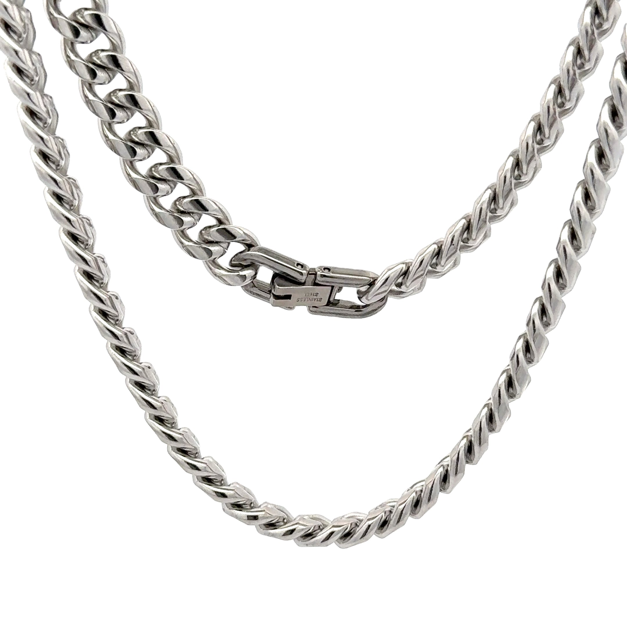 Curb Chain Necklace, Silver, 9mm