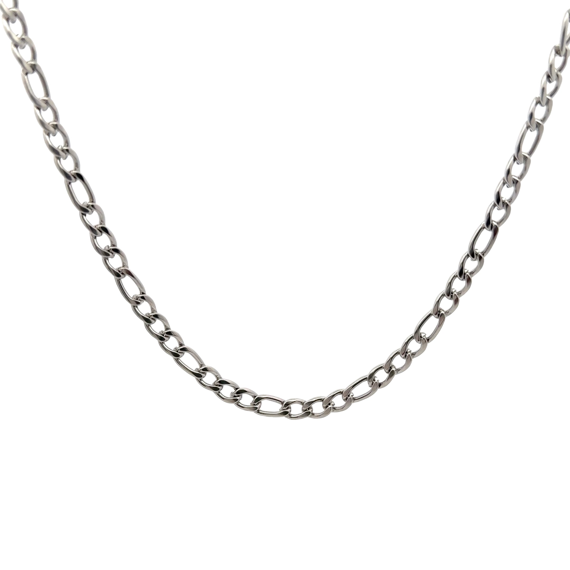 Figaro Chain Necklace, Silver, 7mm