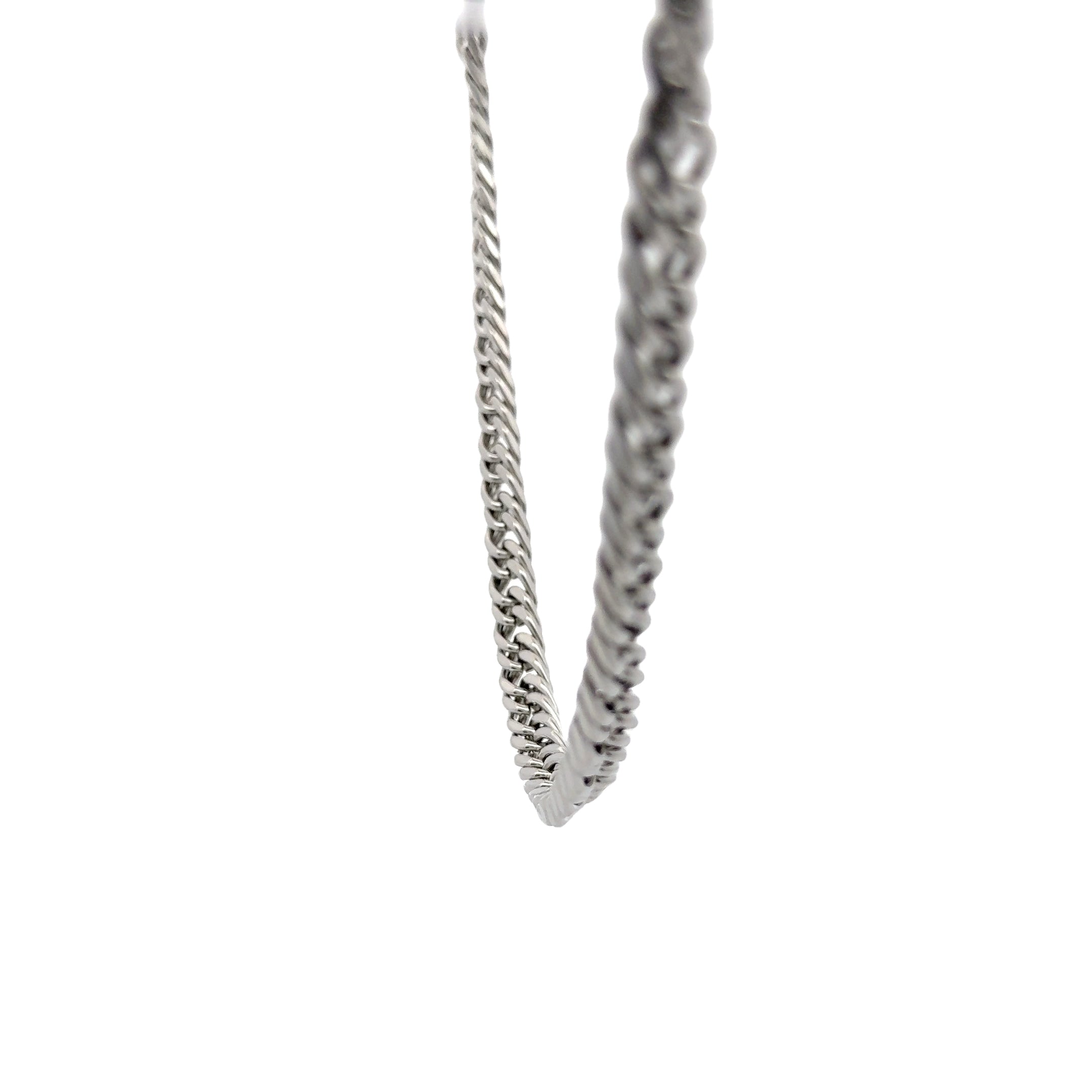 Curb Chain Necklace, Double Woven, Silver, 8mm