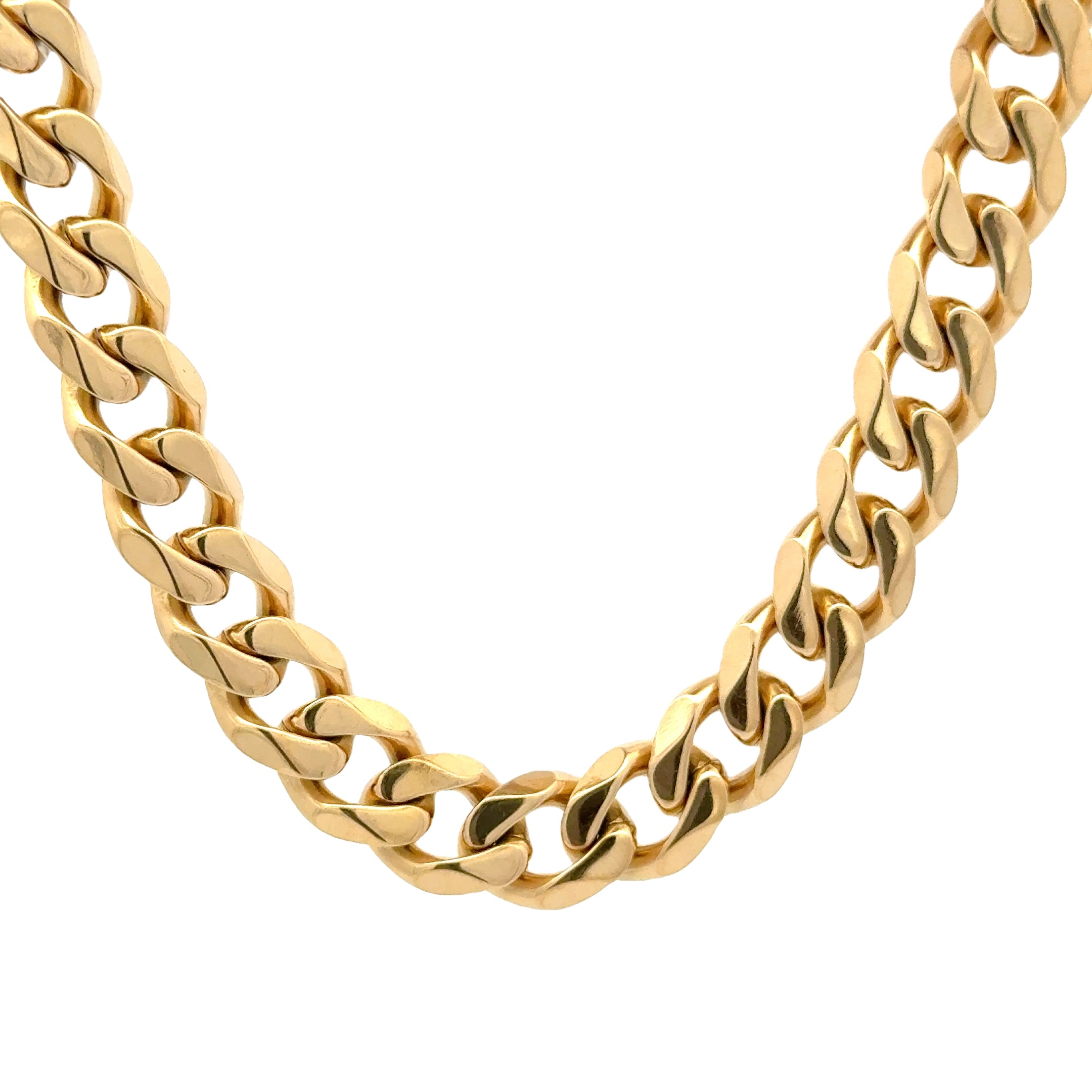 Gold Curb Link Chain Necklace, 11mm