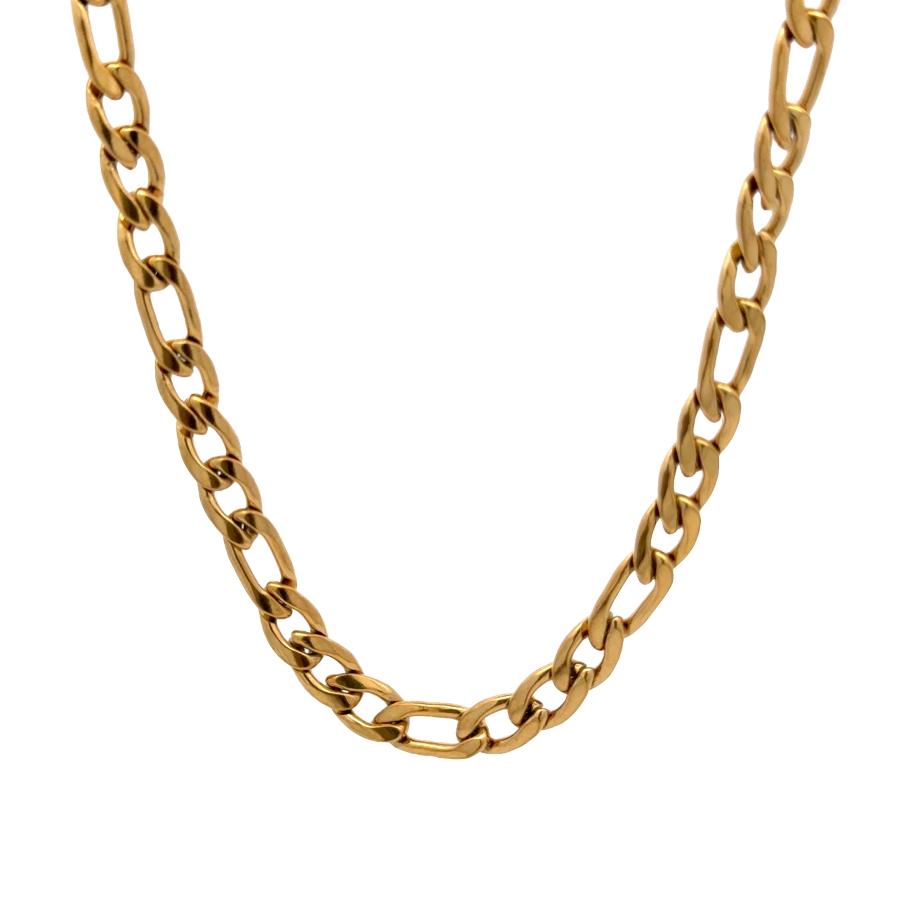 Gold Figaro Link Chain Necklace, 7mm