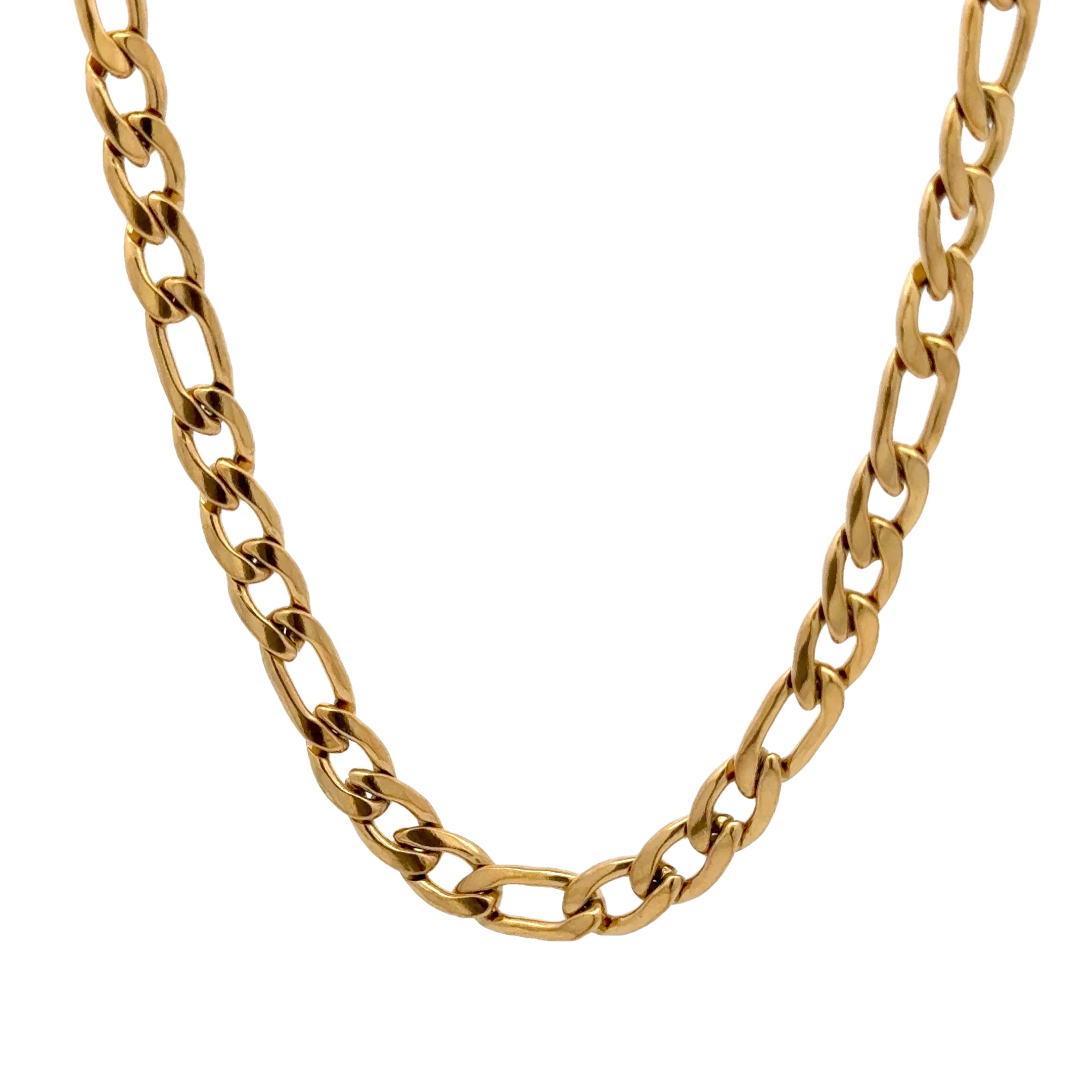 Gold Figaro Link Chain Necklace, 7mm