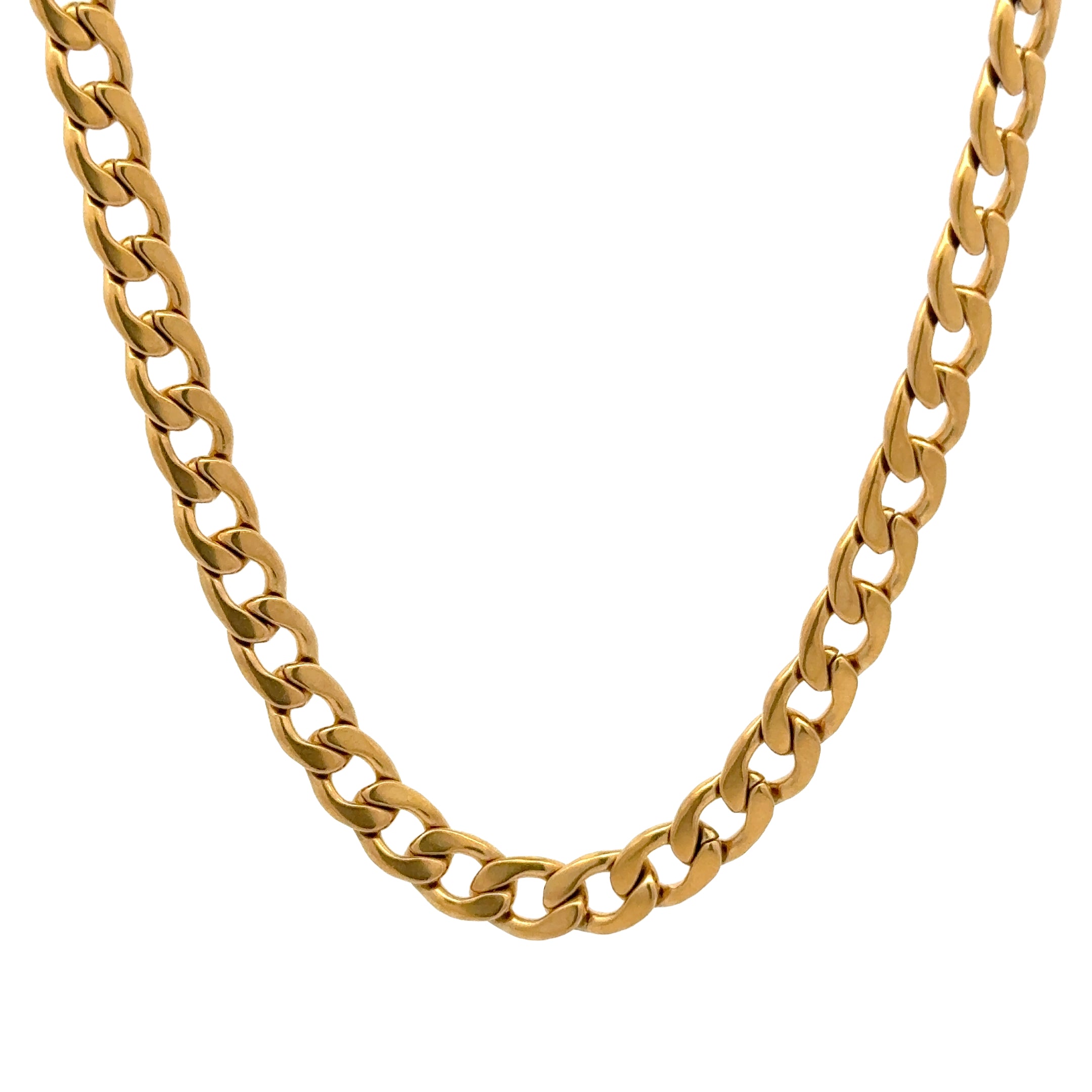 Gold Curb Link Chain Necklace, 6mm