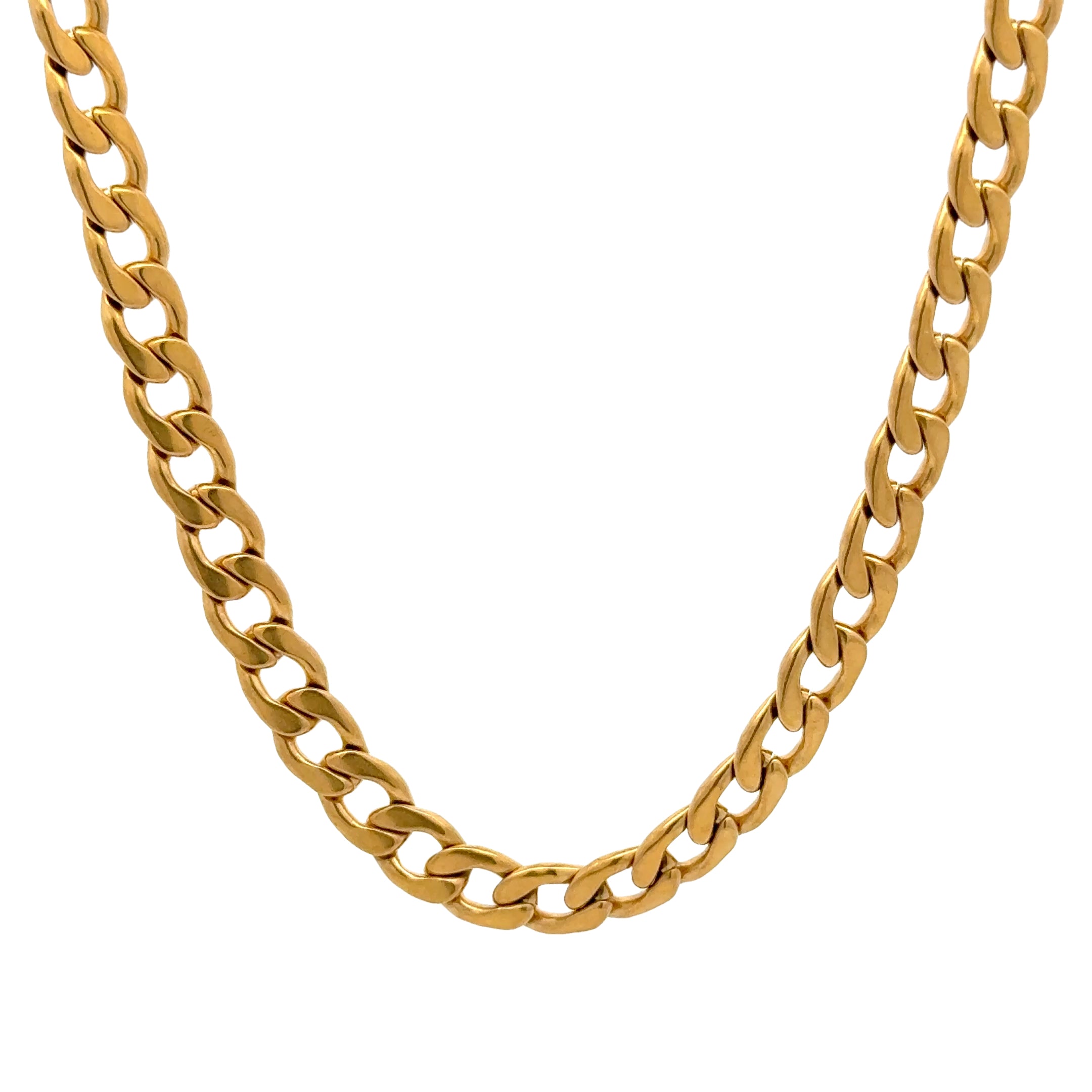 Gold Curb Link Chain Necklace, 6mm