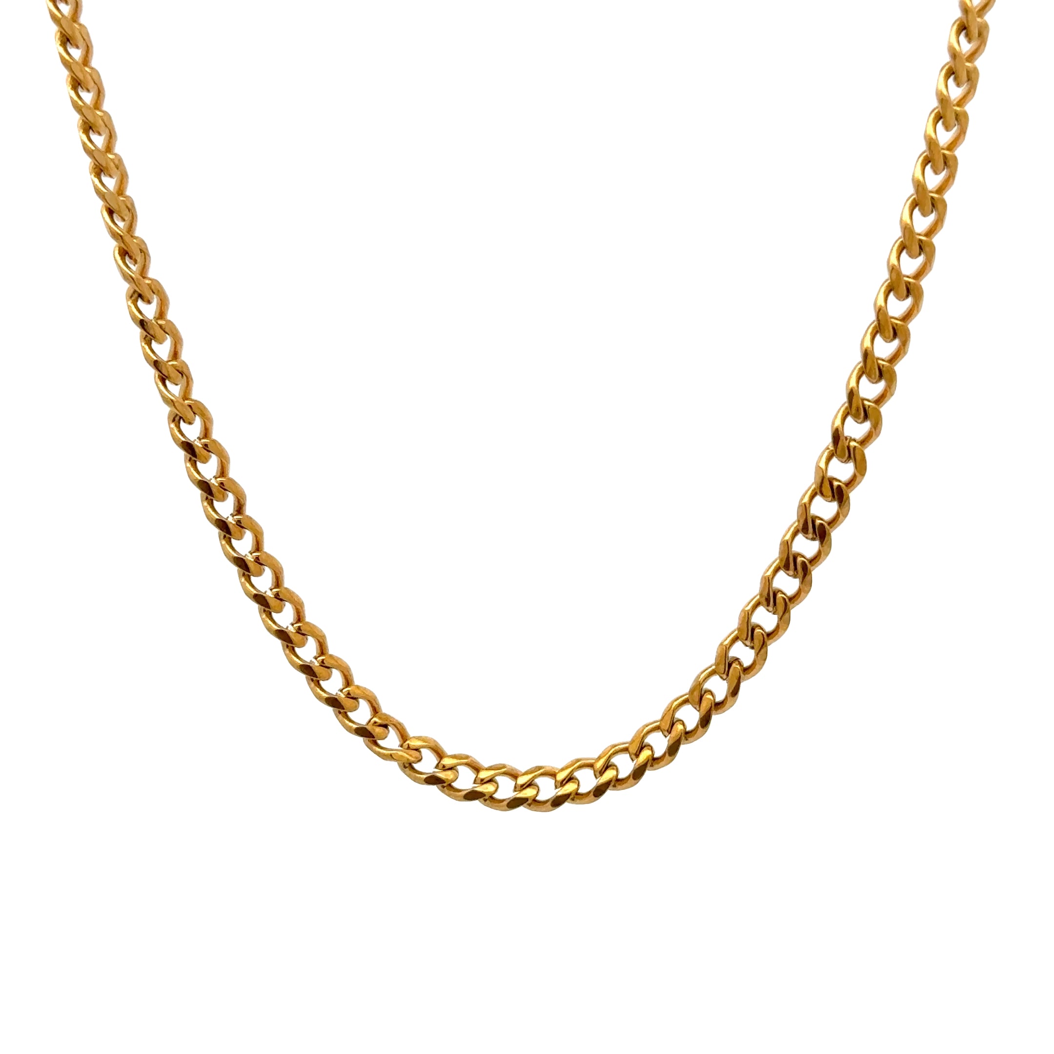 18K Curb Link Chain Necklace, Gold, 3.6mm