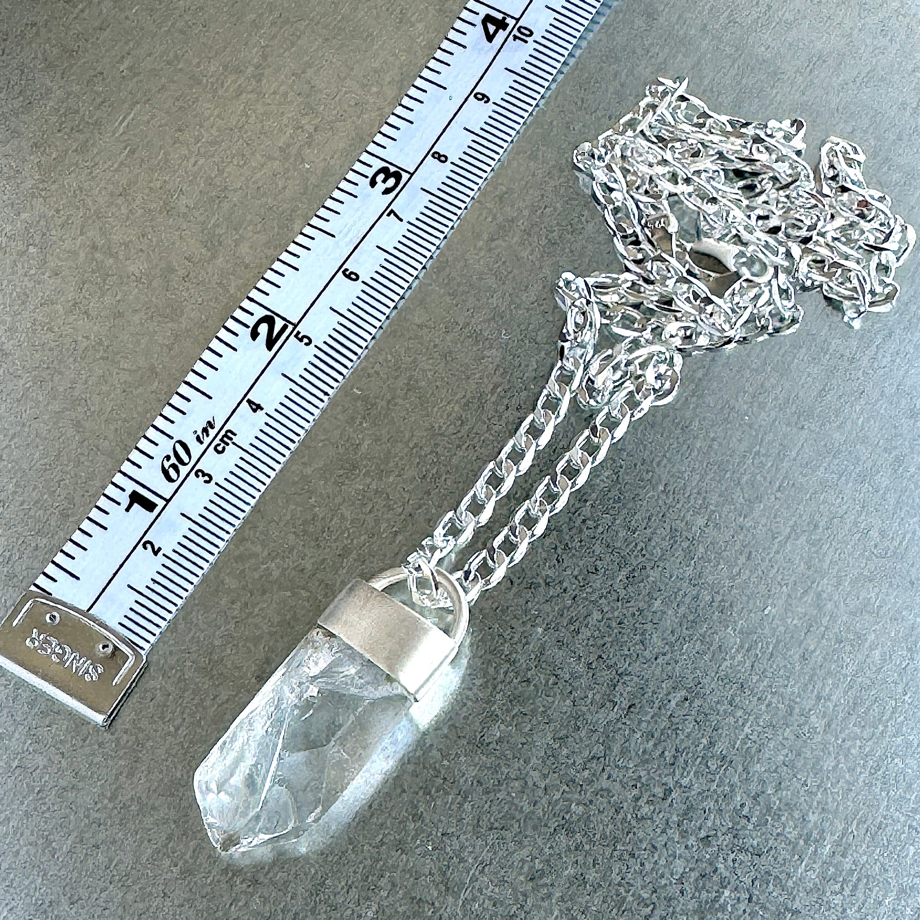 CRYSTAL TALISMAN PENDANT NECKLACE ON STERLING SILVER BASE