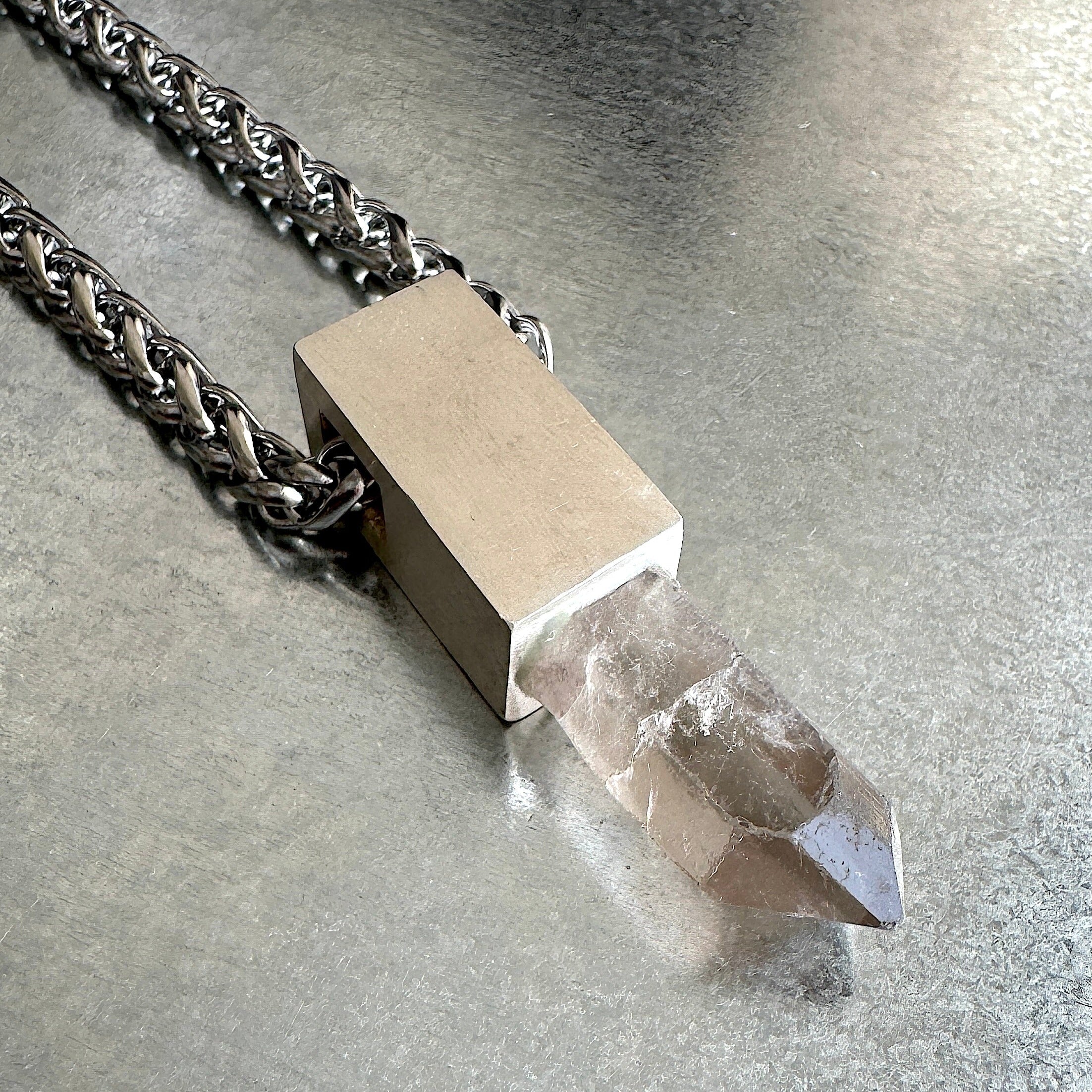 CRYSTAL TALISMAN PENDANT NECKLACE ON STERLING SILVER BASE