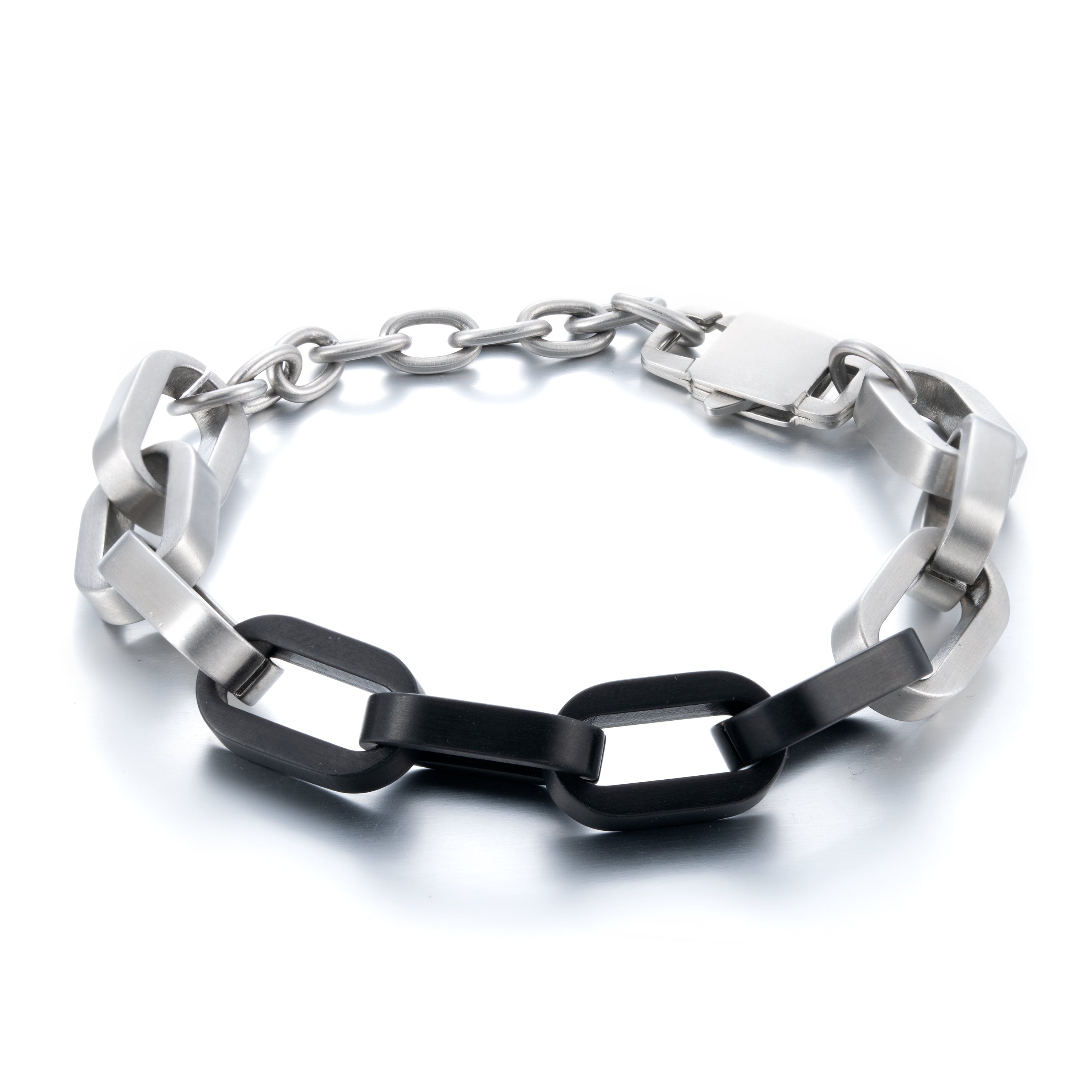 Matte Chain Link Bracelet, Two Tone