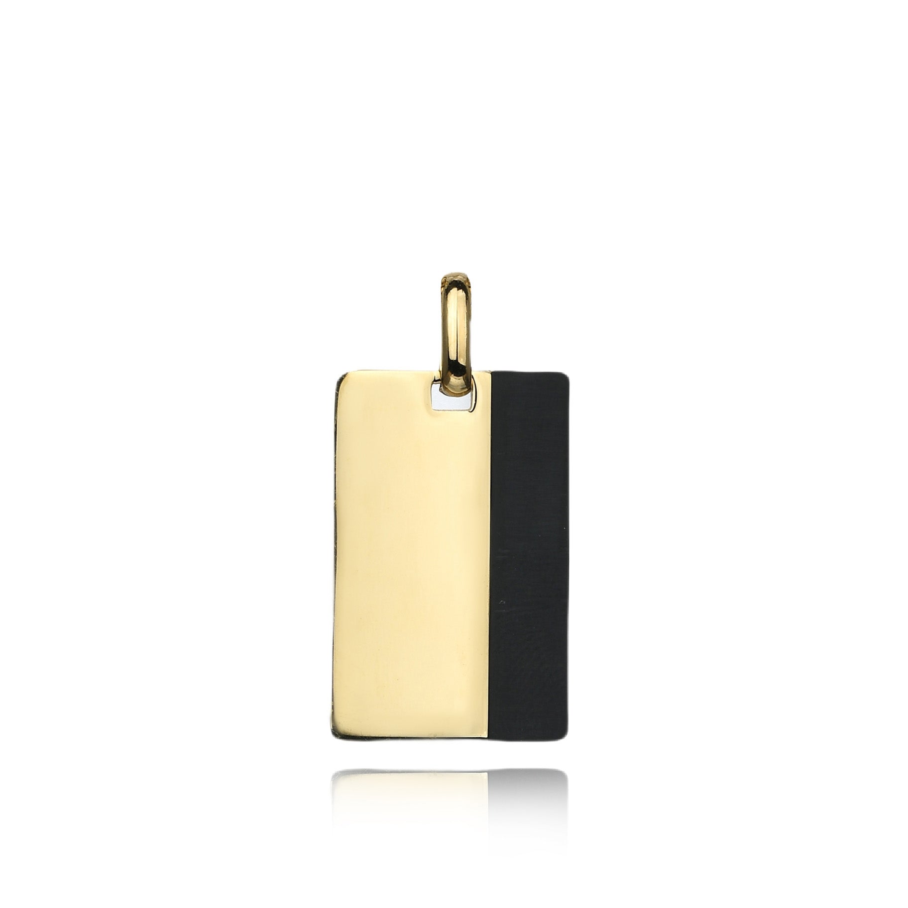 Gold and Black Tag Pendant