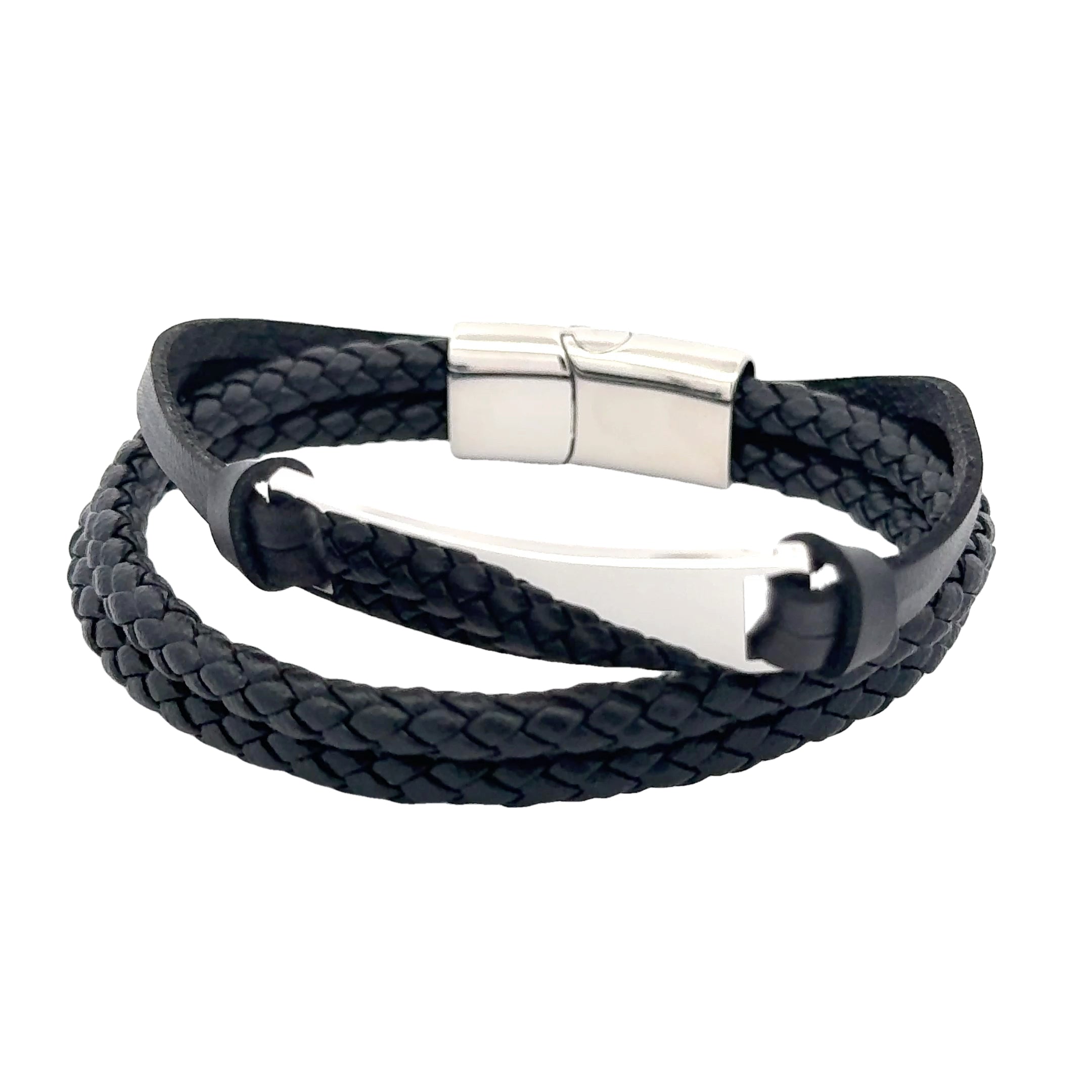 Double-braided Vegan Leather Rope Bracelet, 5mm