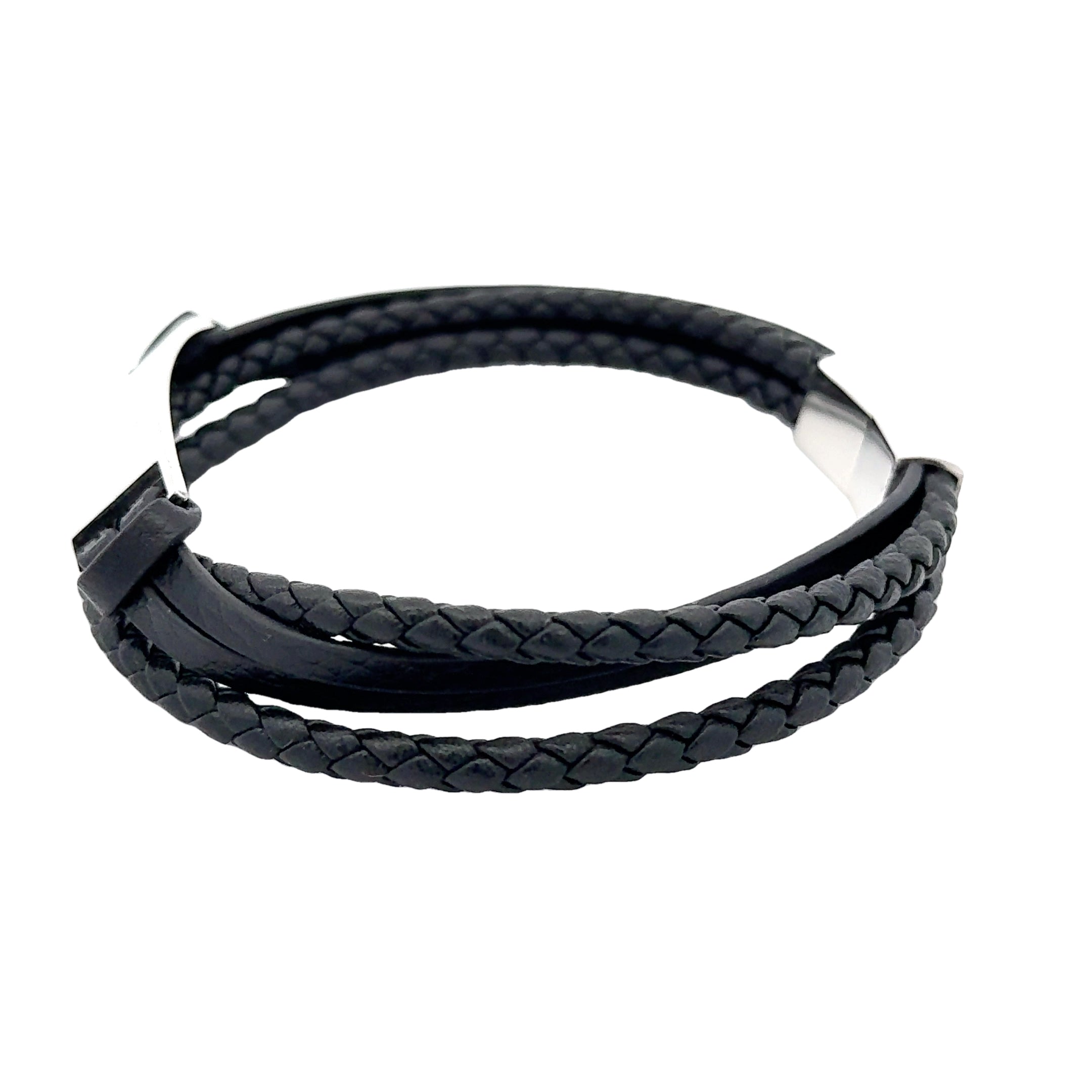 Three Layer Vegan Leather Tag Bracelet, 10mm