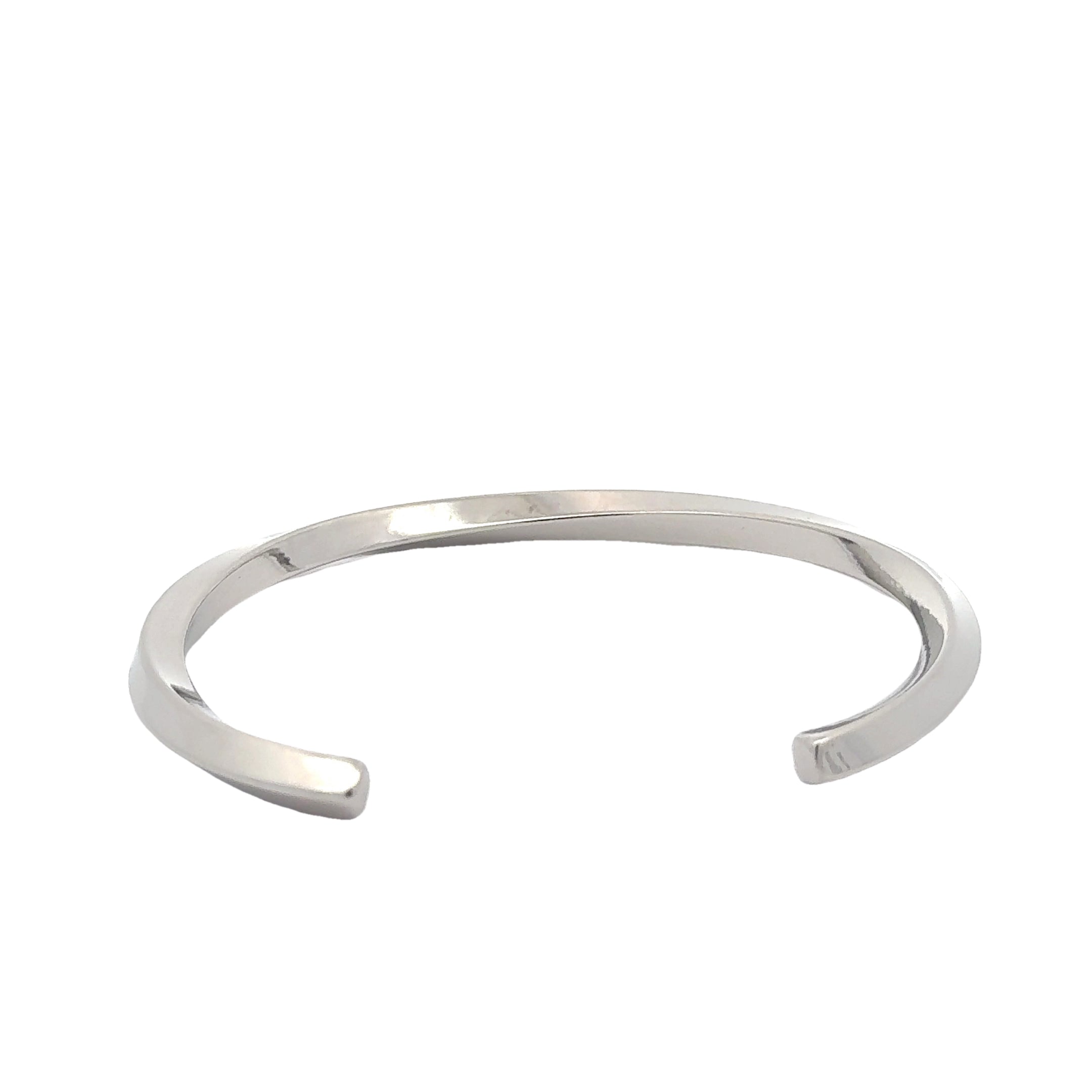 Men's Twisted Silver Cuff Bracelet, 4mm