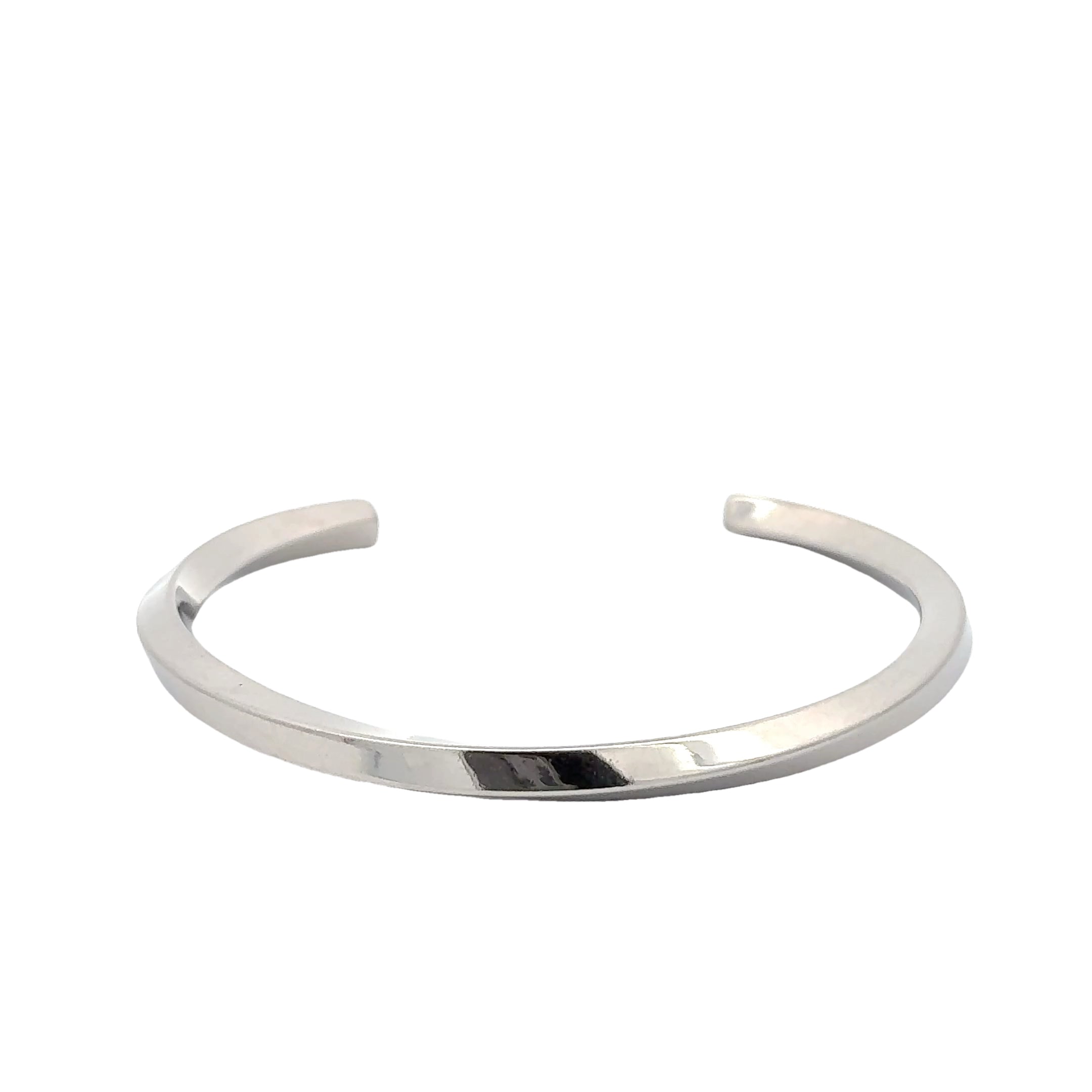 Men's Twisted Silver Cuff Bracelet, 4mm