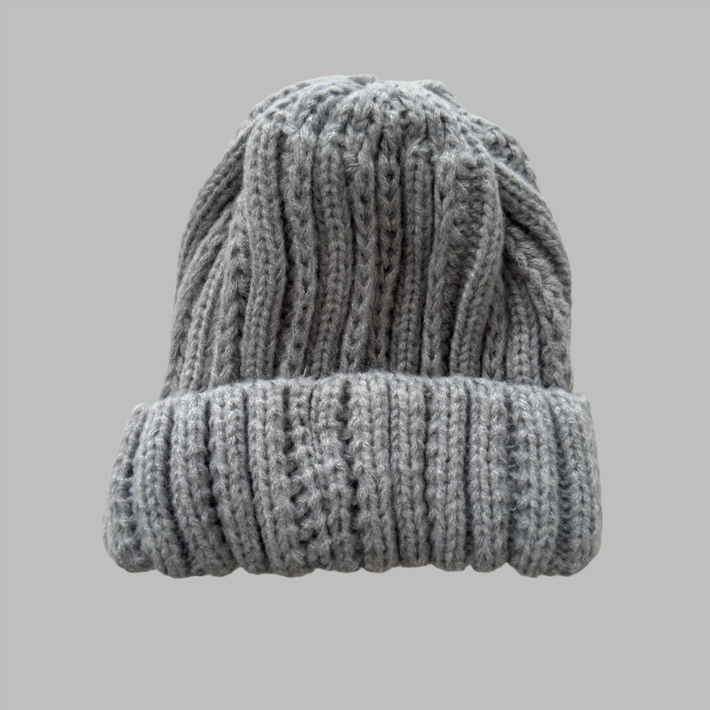 Mens gray knit beanie