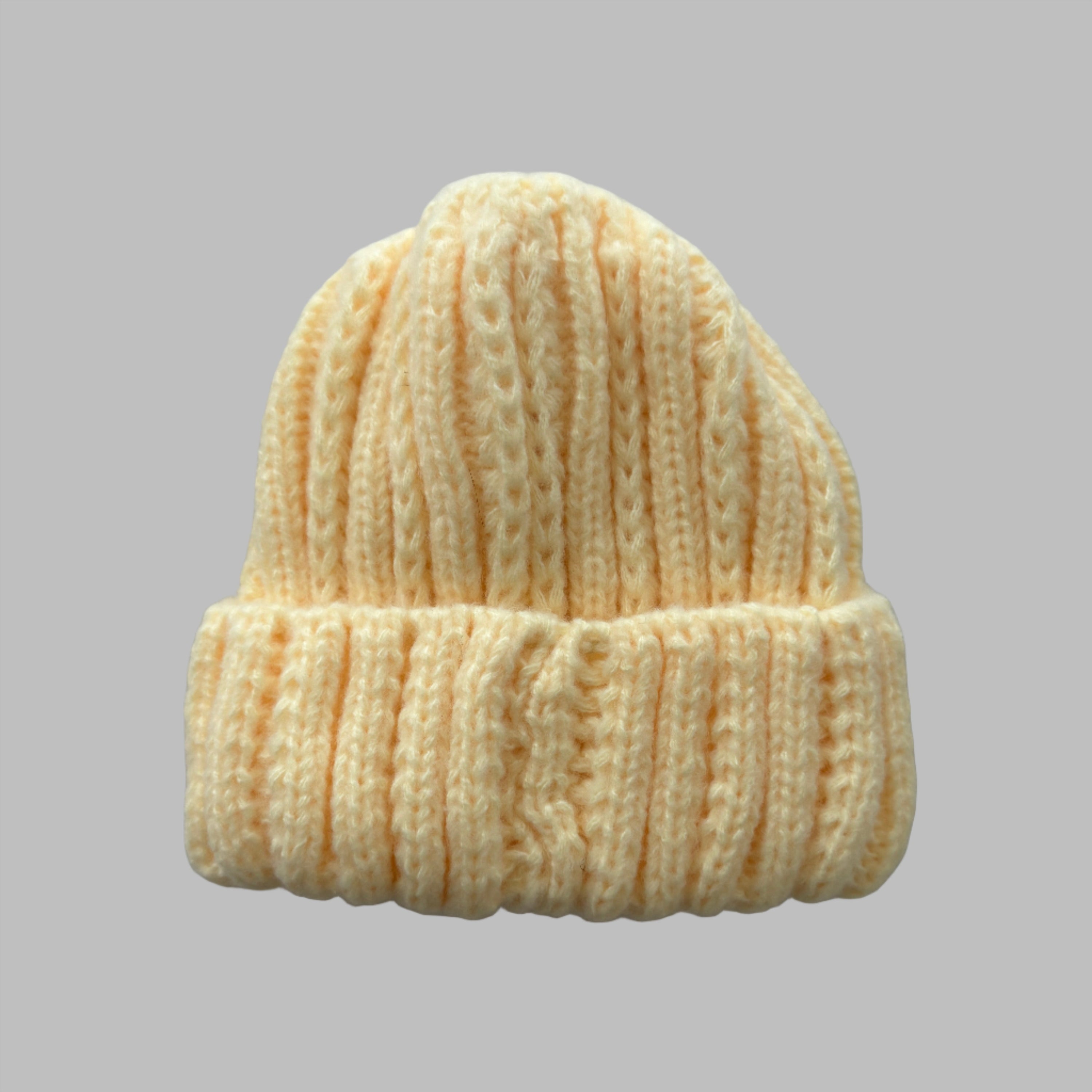 Mens yellow knit beanie