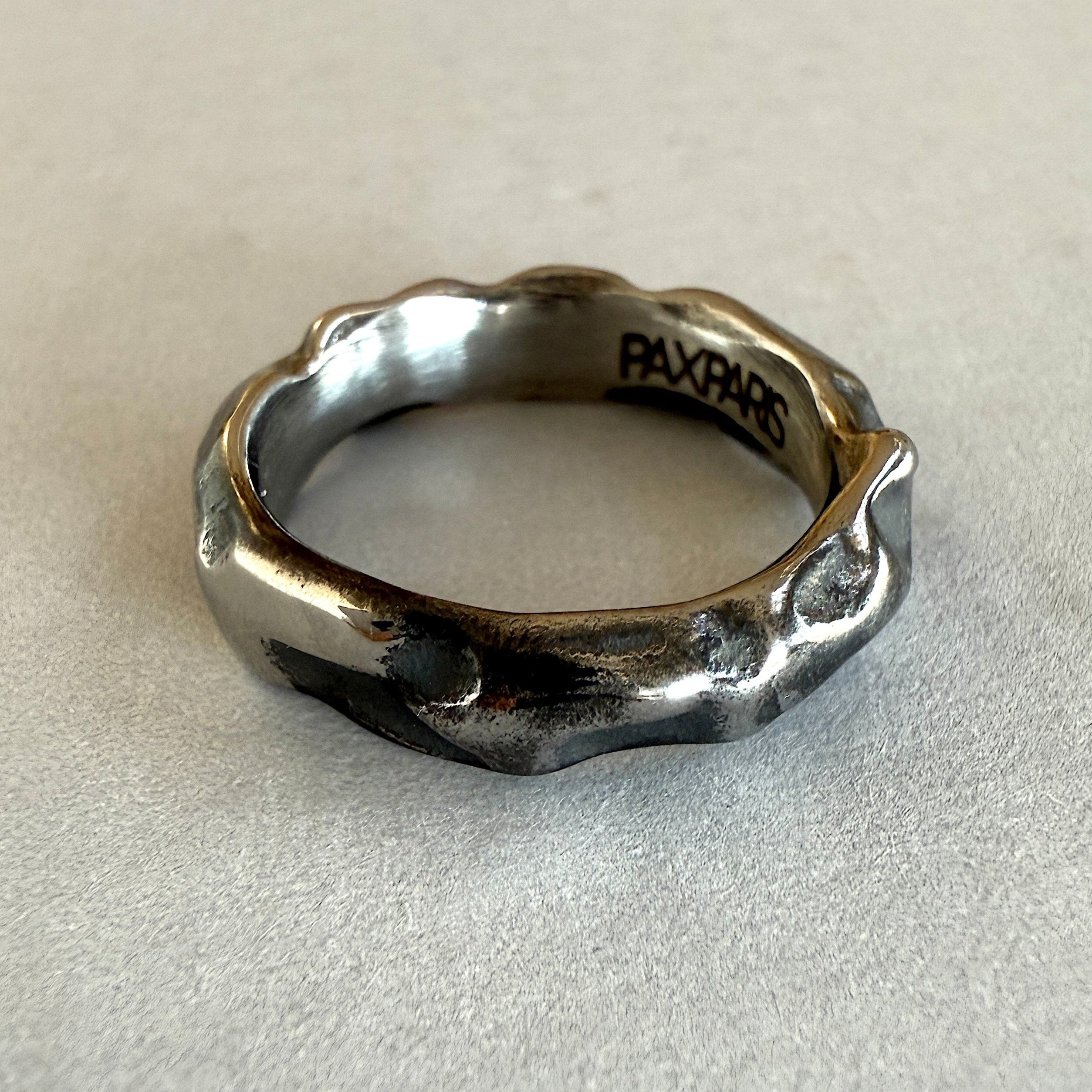 Irregular Surface Ring, Oxidized