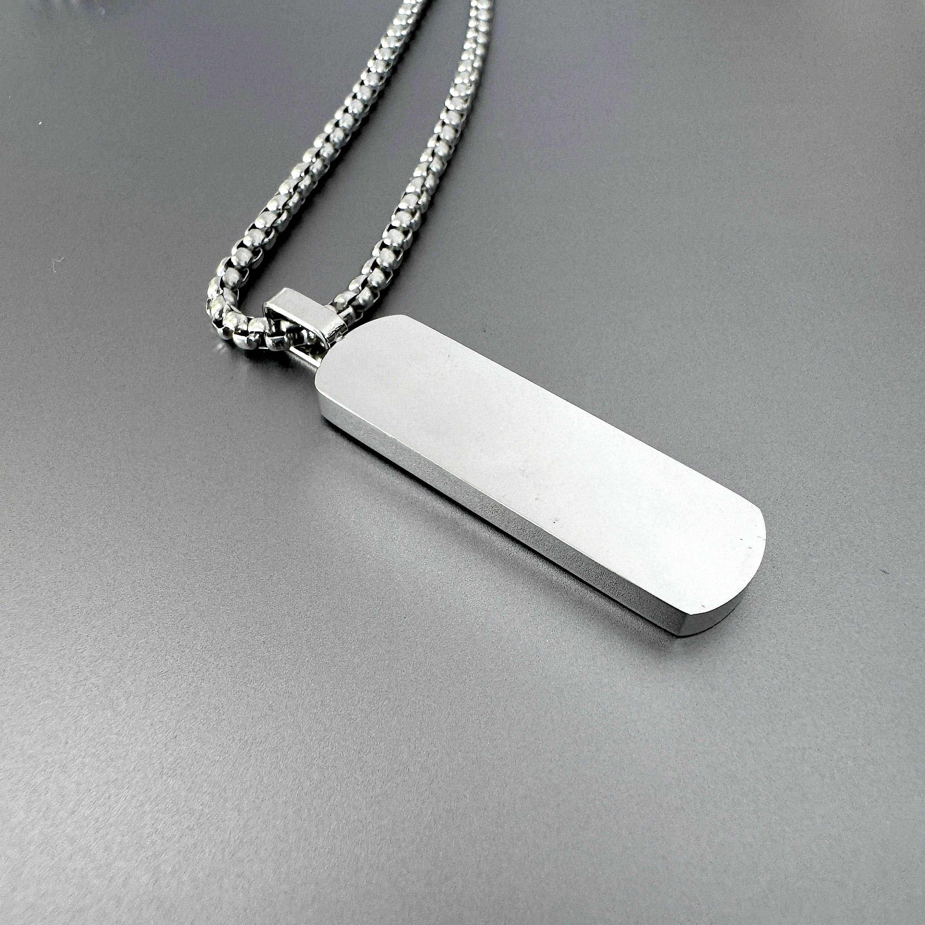 Polished Rounded Silver Bar Pendant