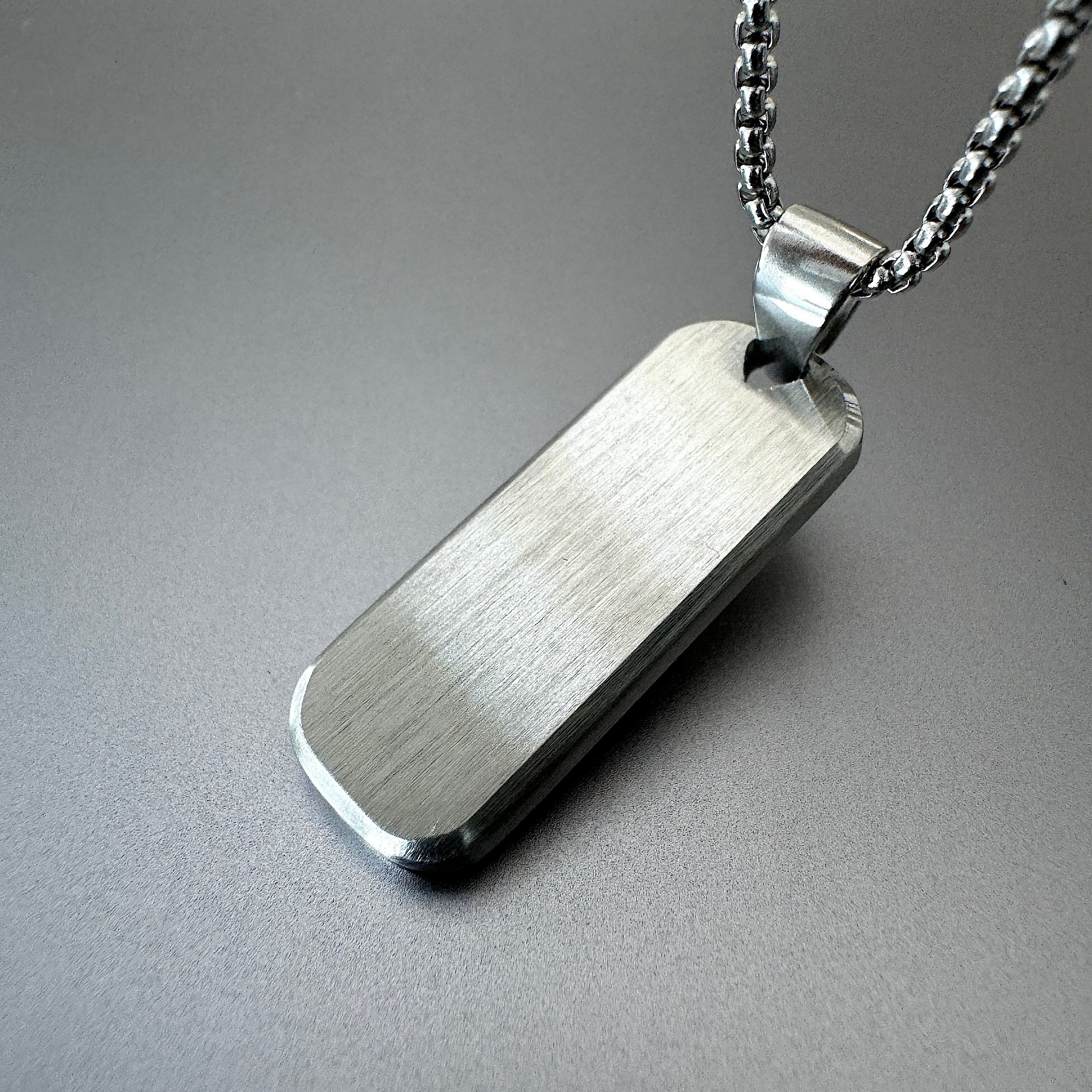 Brushed Steel Silver Bar Pendant