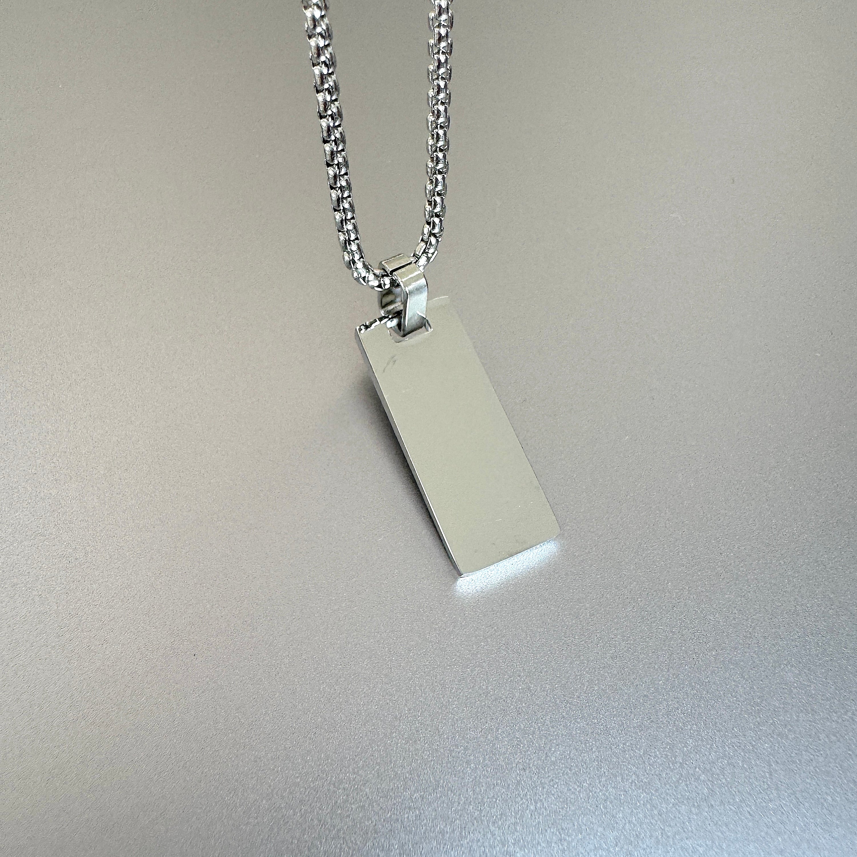 Flat Silver Bar Pendant