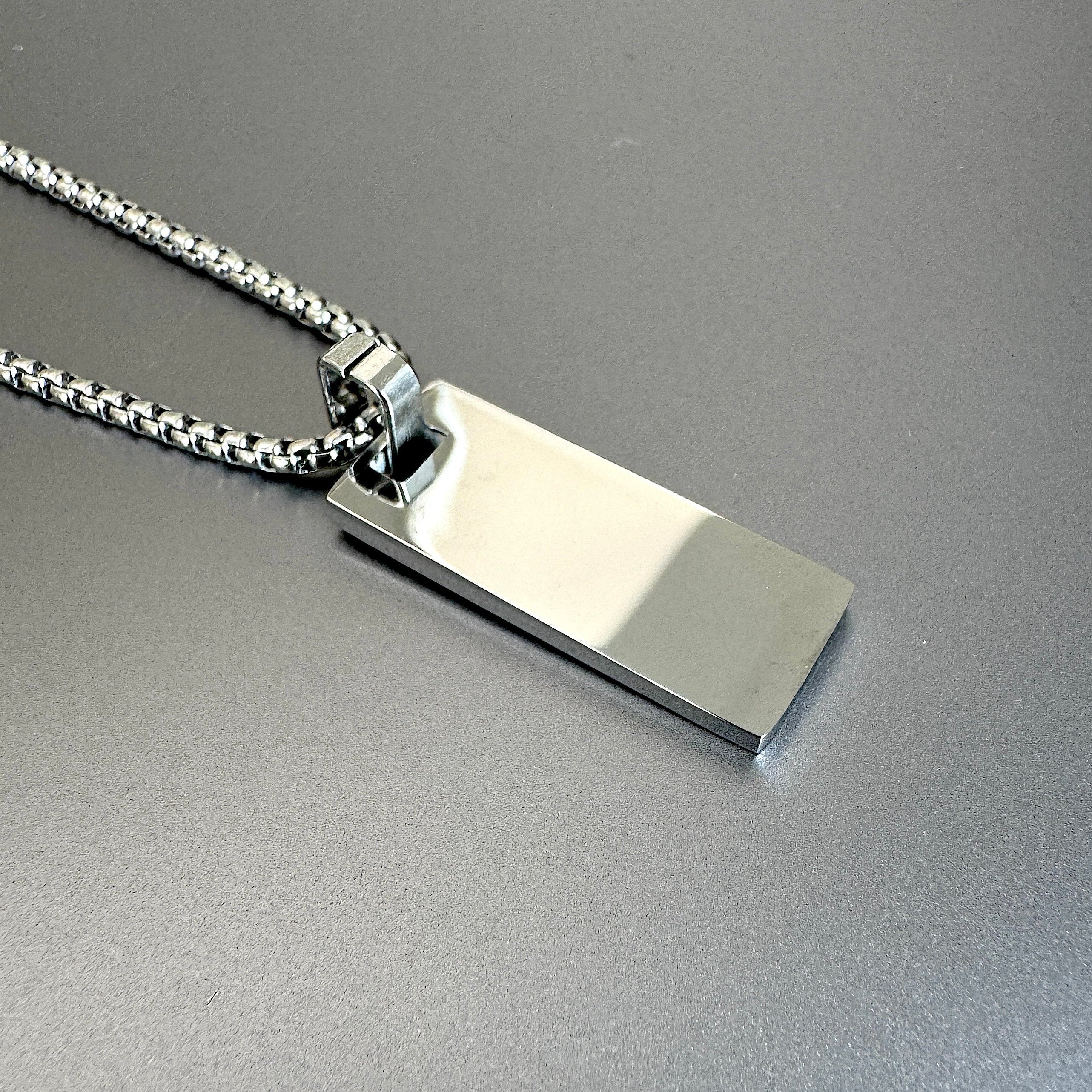 Flat Silver Bar Pendant