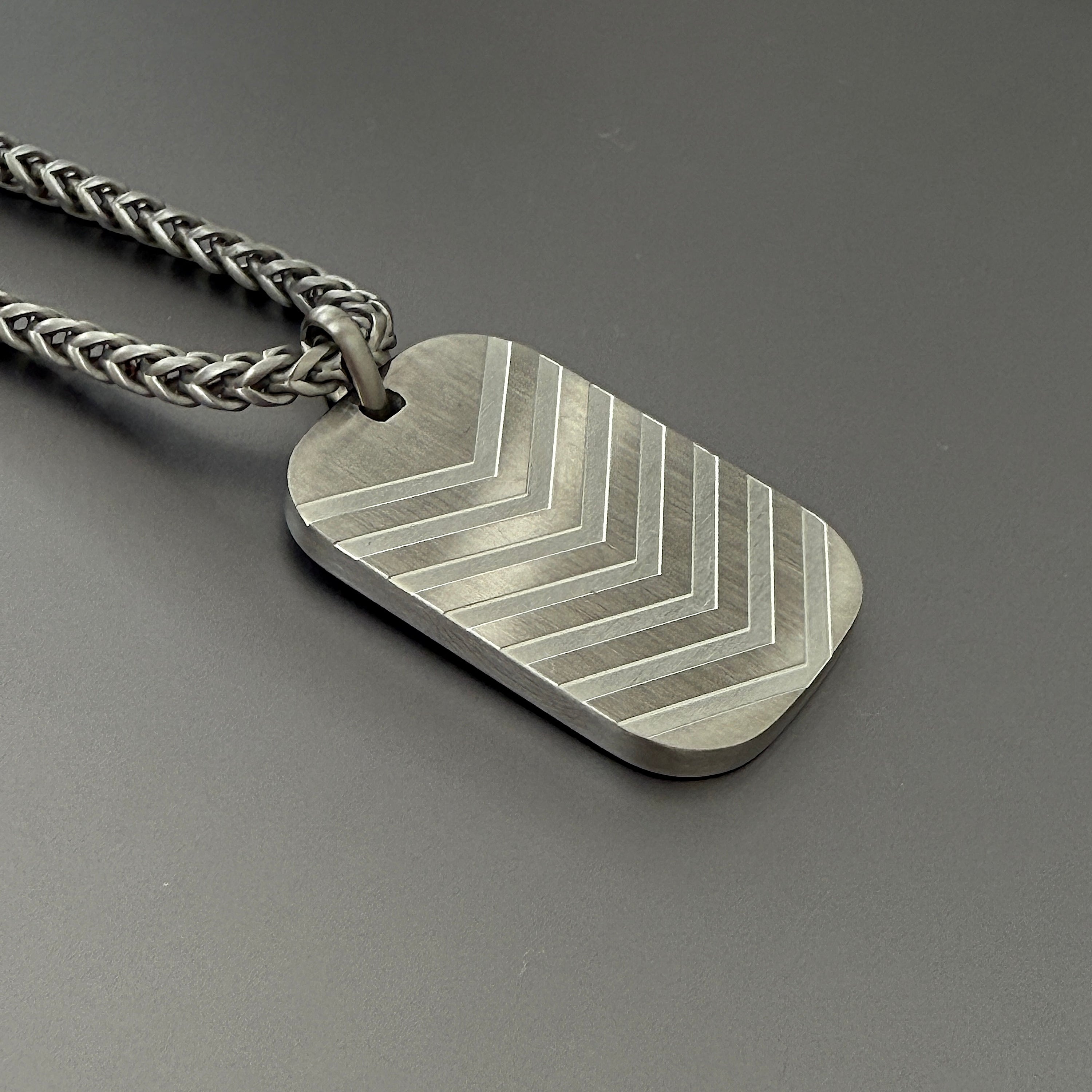 Men's Chevron Tag Pendant Necklace