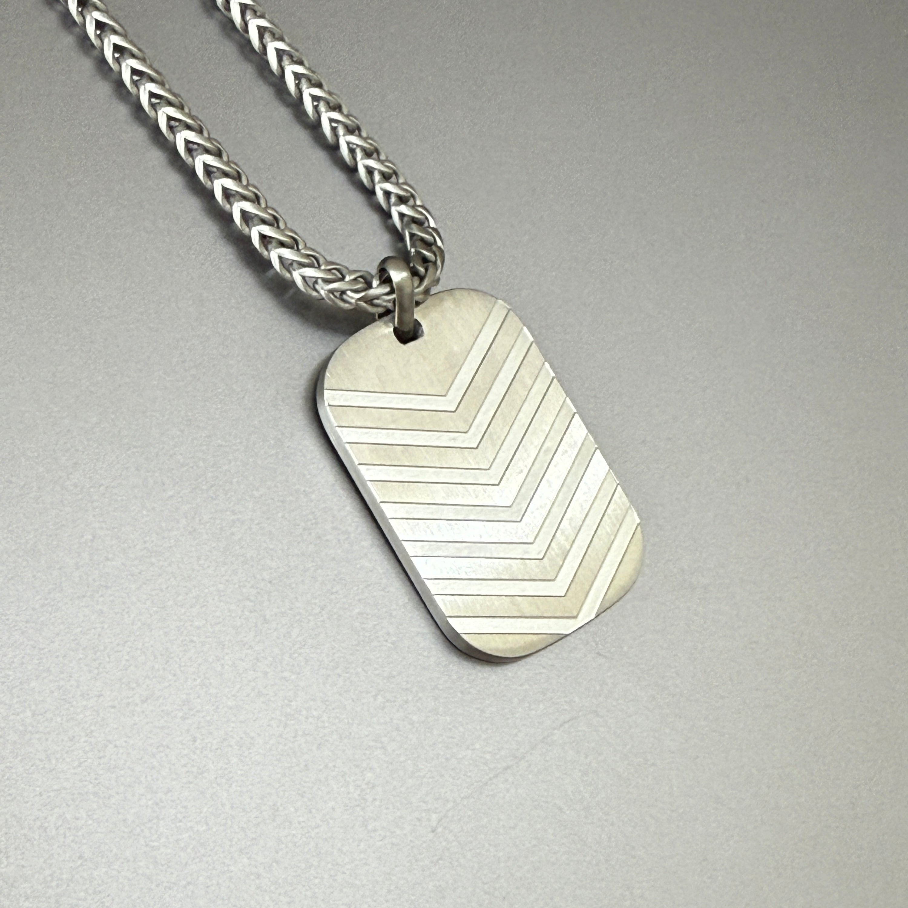 Men's Chevron Tag Pendant Necklace