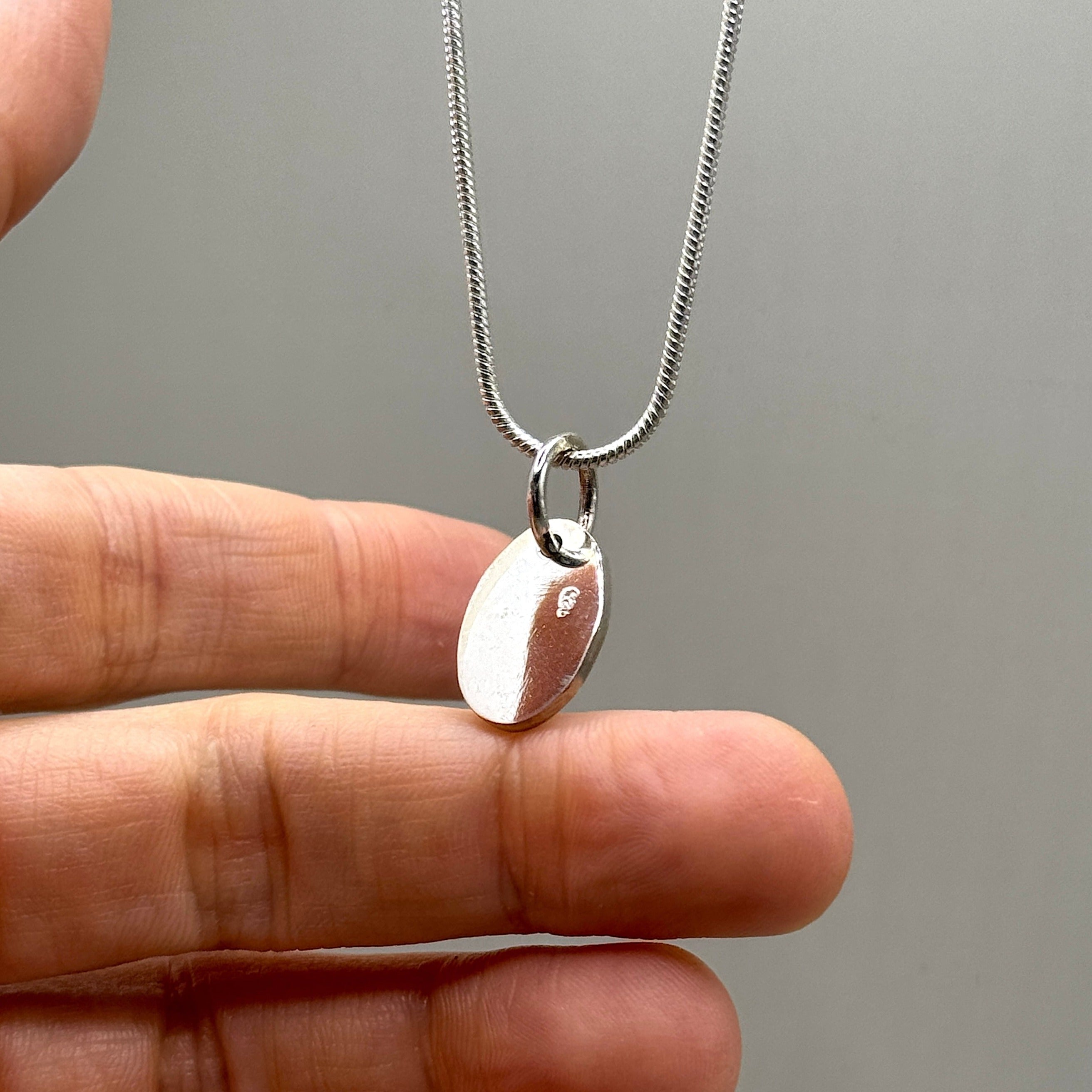 Small Oval Polished Pendant Necklace