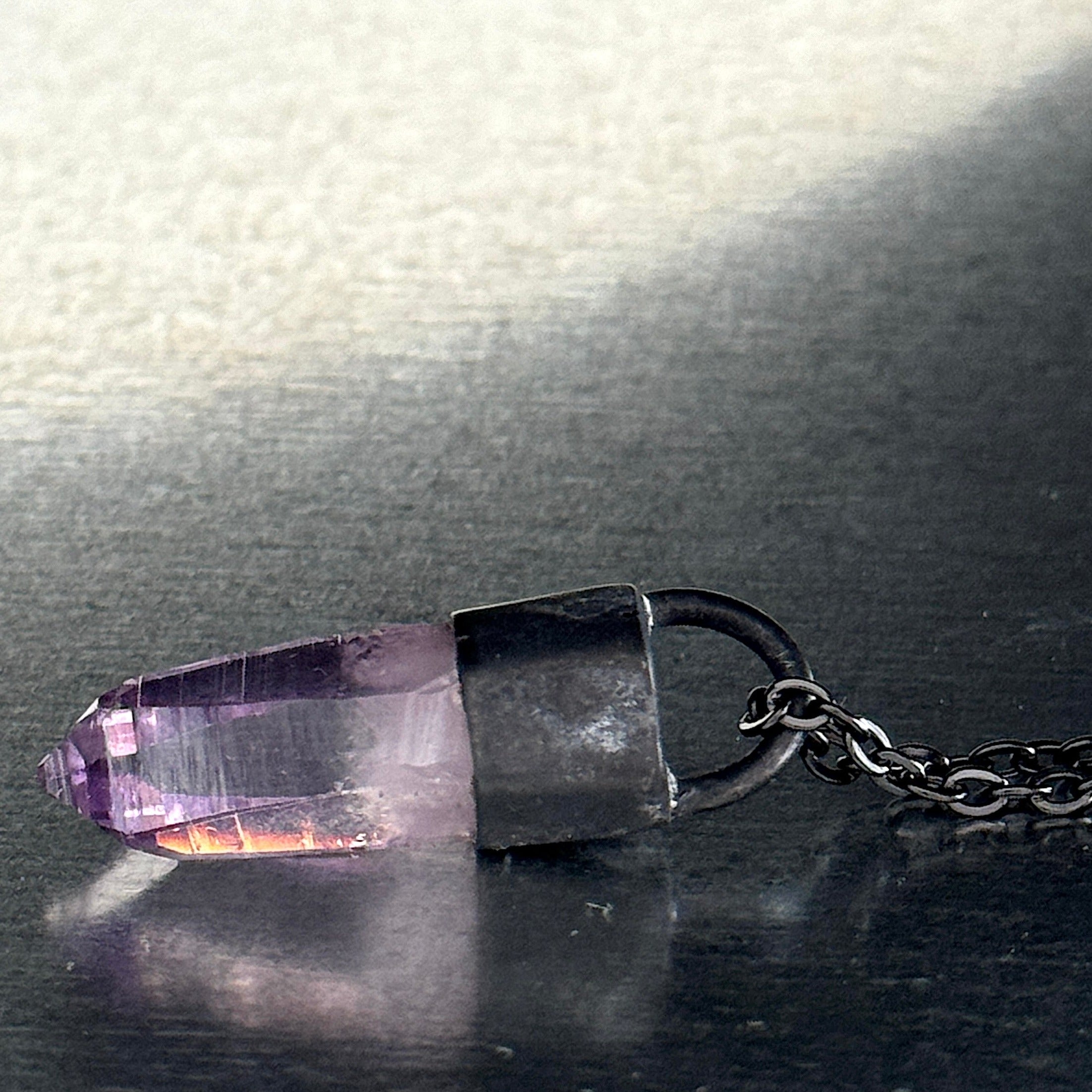 CRYSTAL TALISMAN PENDANT NECKLACE ON STERLING SILVER BASE