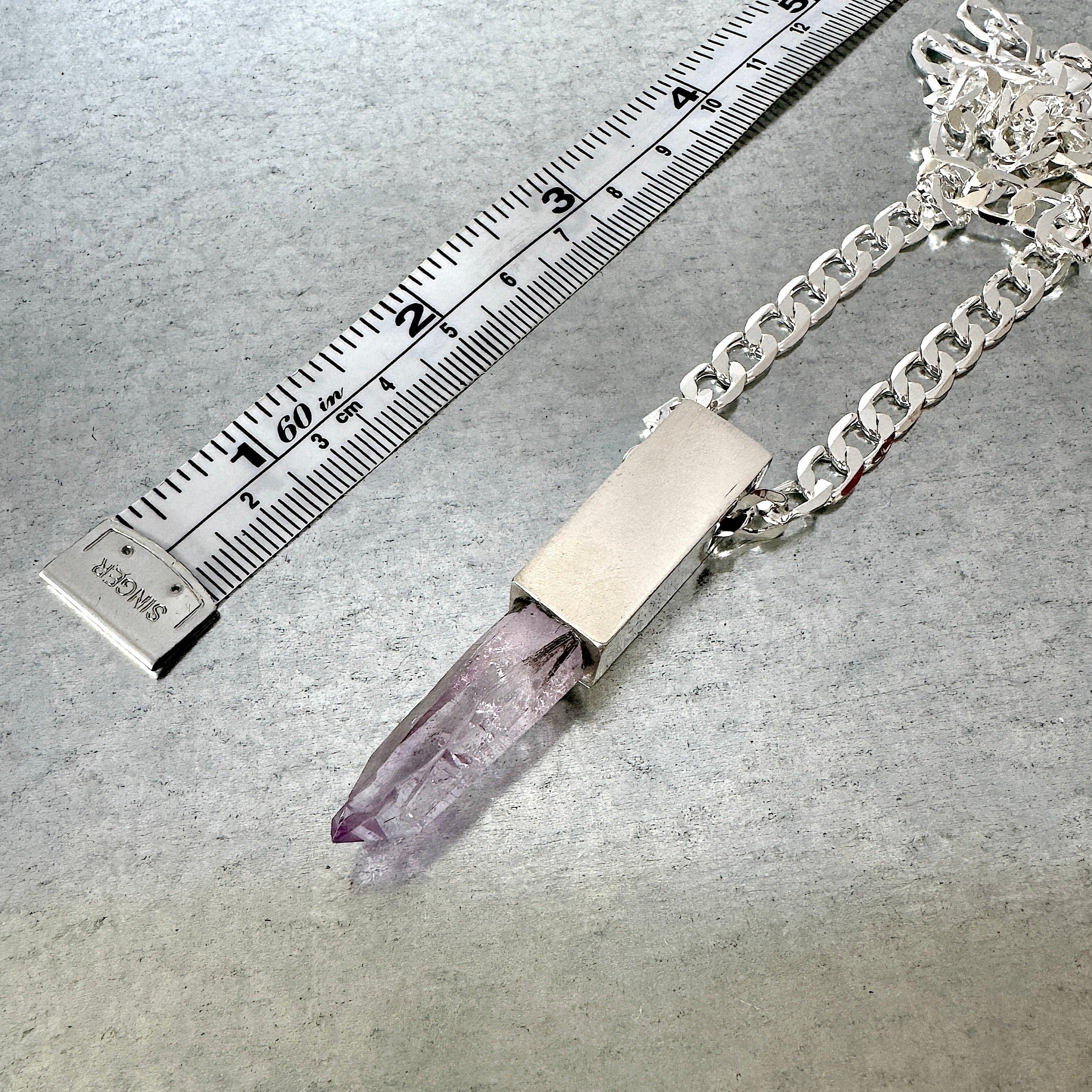 CRYSTAL TALISMAN PENDANT NECKLACE ON STERLING SILVER BASE