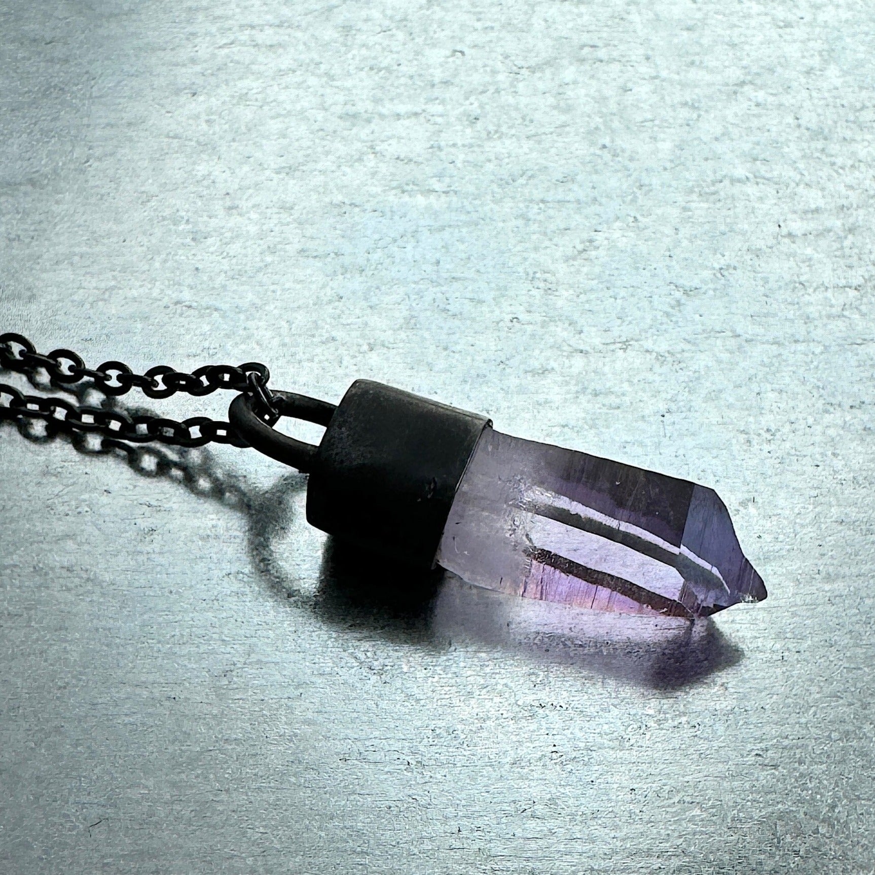 CRYSTAL TALISMAN PENDANT NECKLACE ON STERLING SILVER BASE