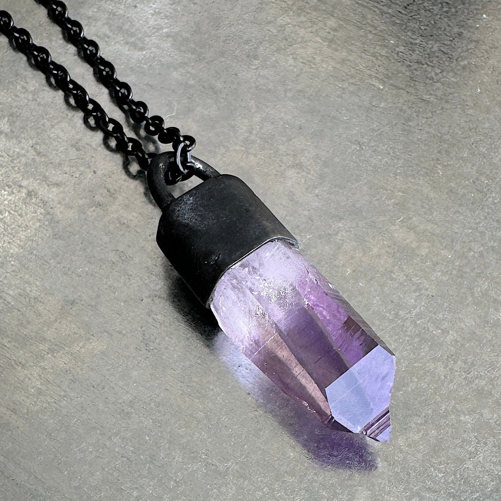 CRYSTAL TALISMAN PENDANT NECKLACE ON STERLING SILVER BASE