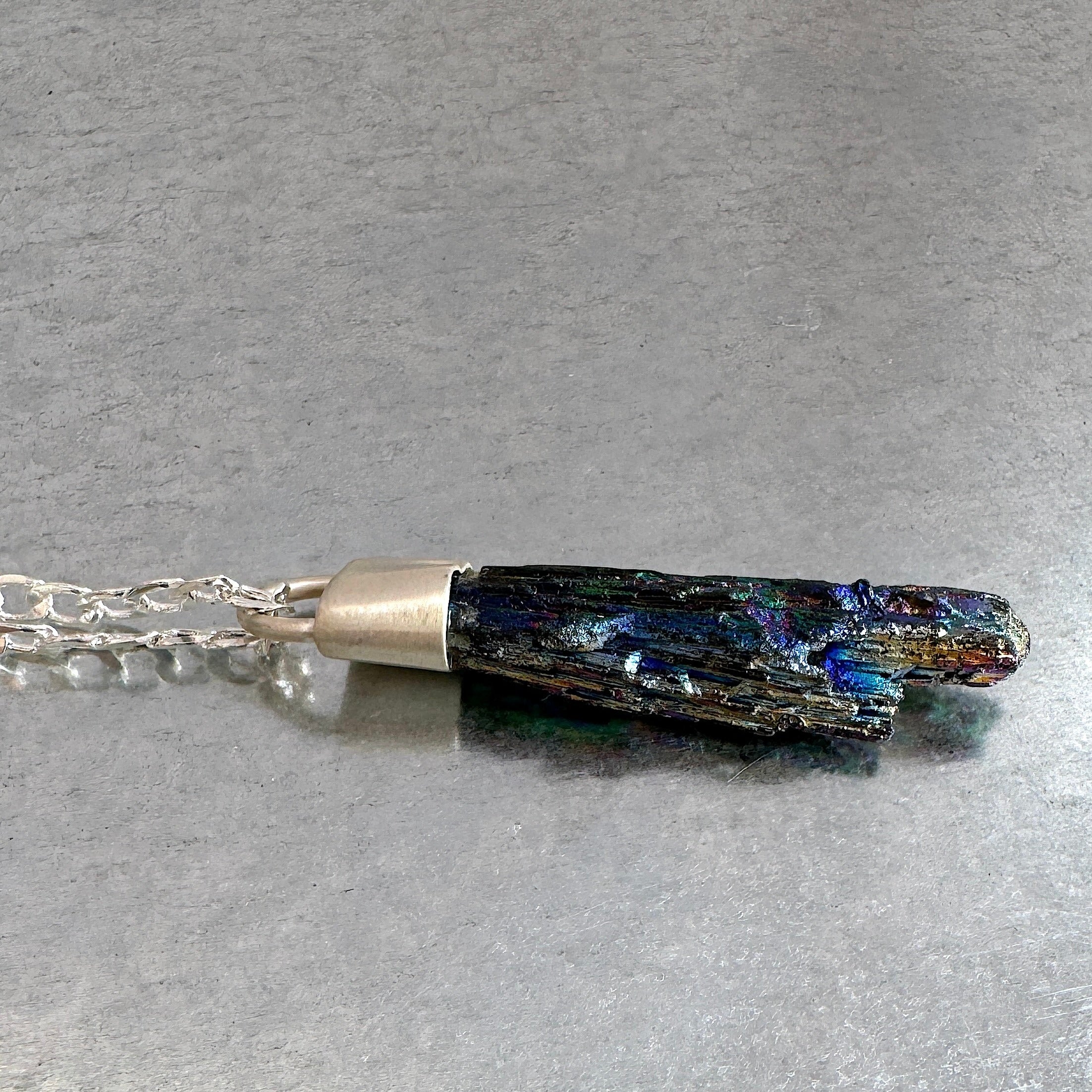 CRYSTAL TALISMAN PENDANT NECKLACE ON STERLING SILVER BASE